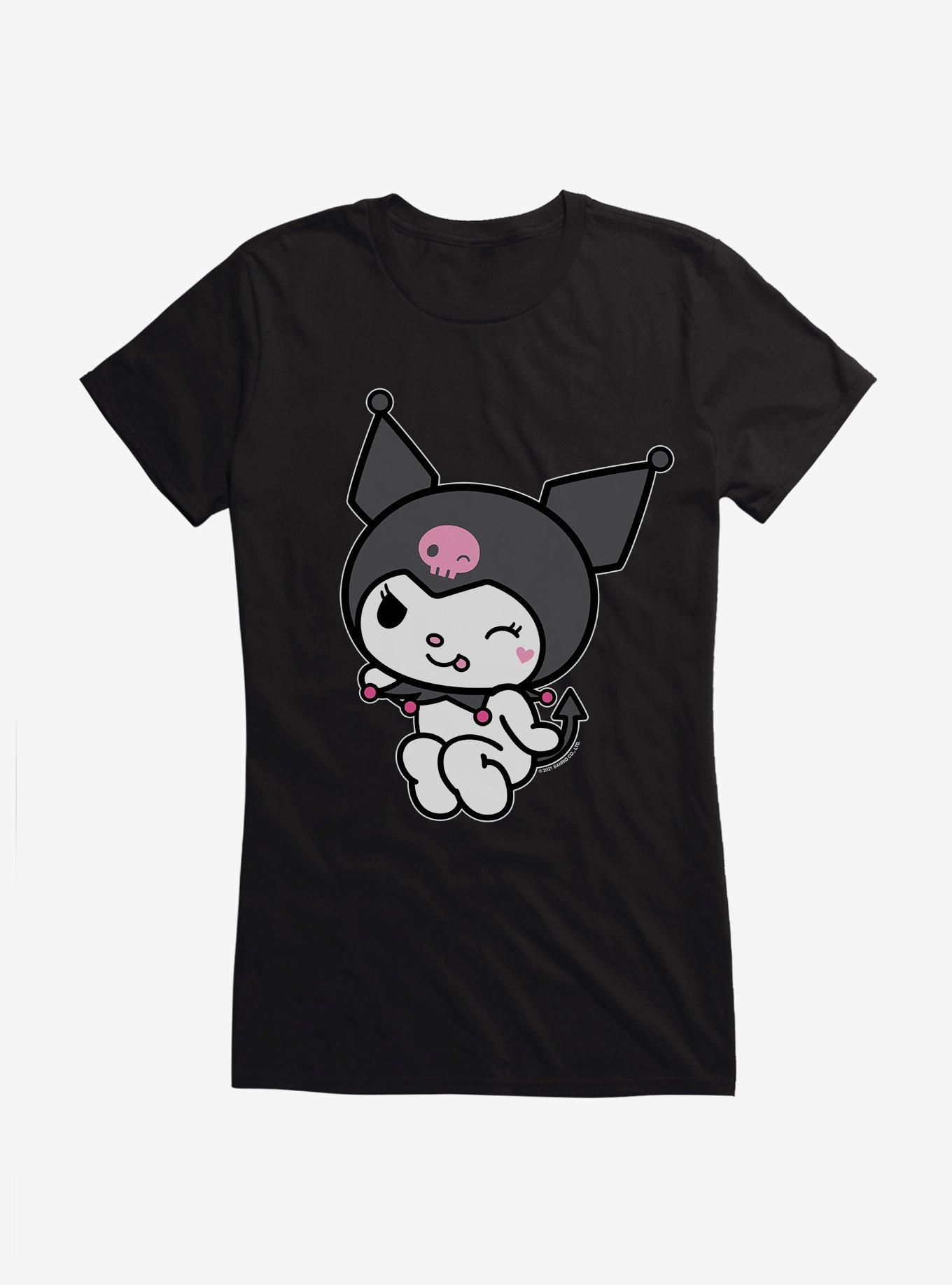 Kuromi Flirty Wink Girls T-Shirt, , hi-res