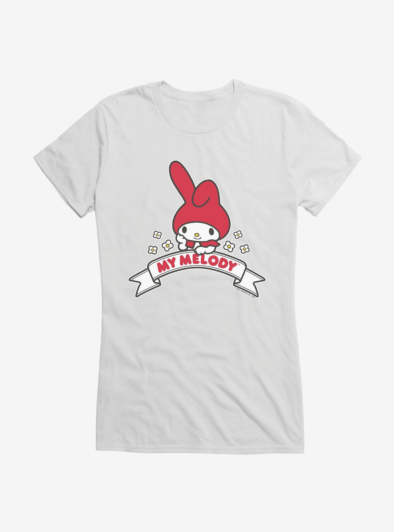 My Melody Logo Girls T-Shirt, WHITE, hi-res