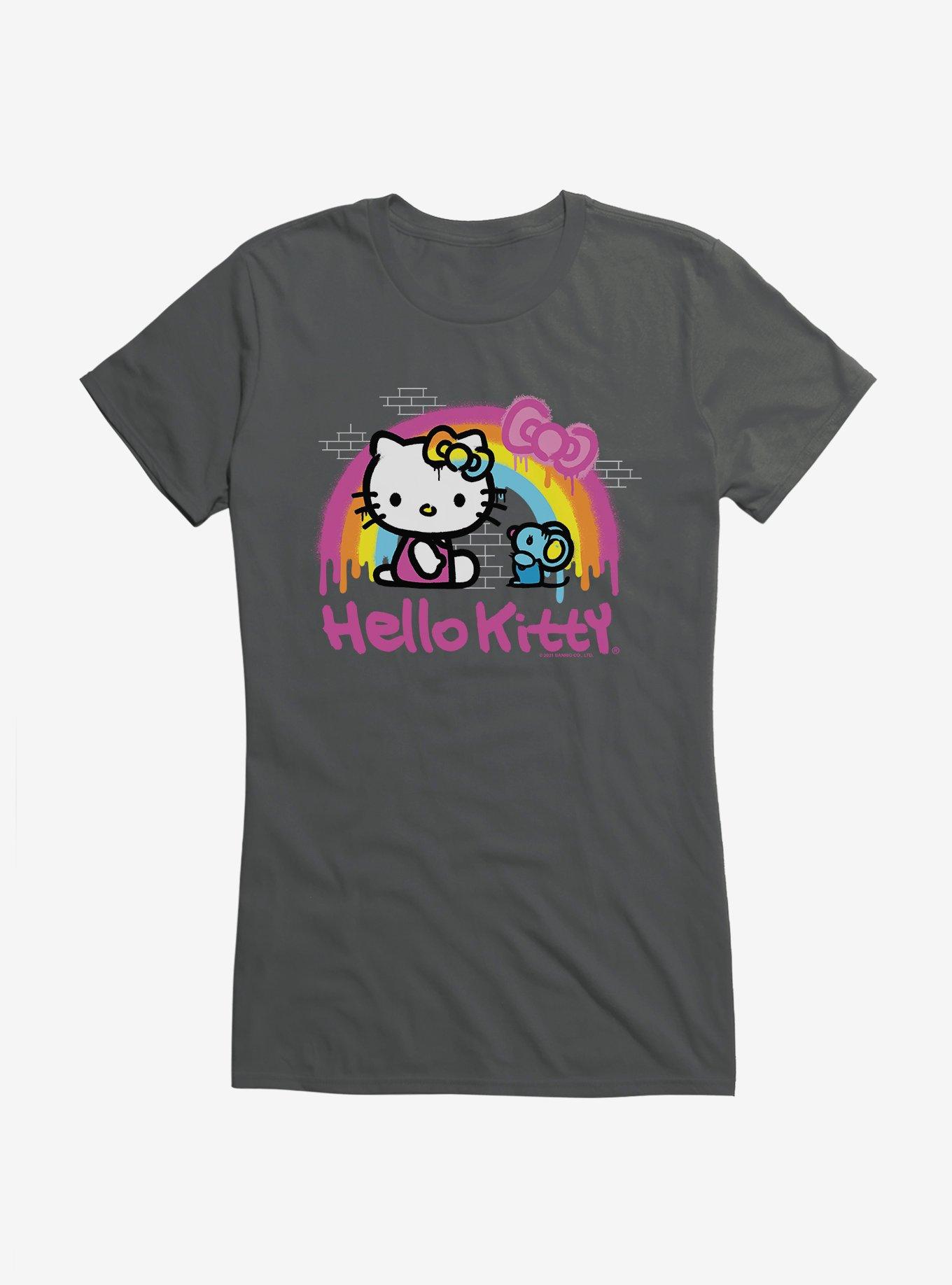 Hello Kitty Rainbow Graffiti Girls T-Shirt, CHARCOAL, hi-res