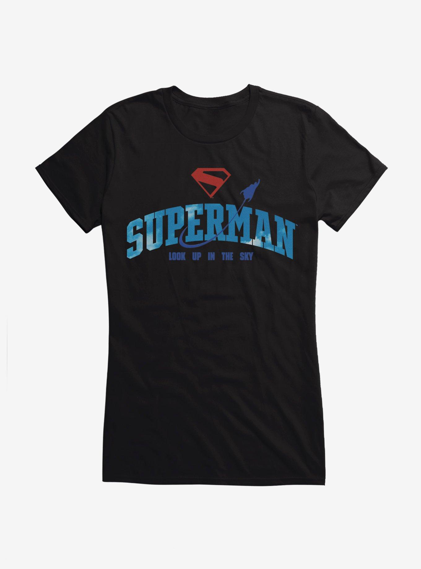 DC Comics Superman Look Up In The Sky Logo Girls T-Shirt