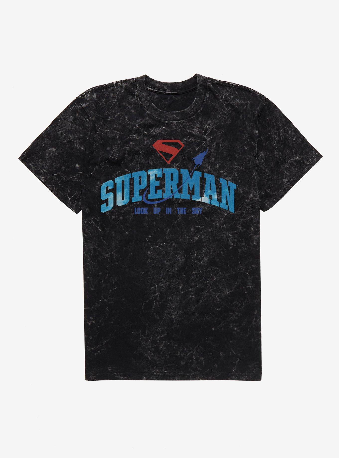 DC Comics Superman Look Up In The Sky Logo Mineral Wash T-Shirt