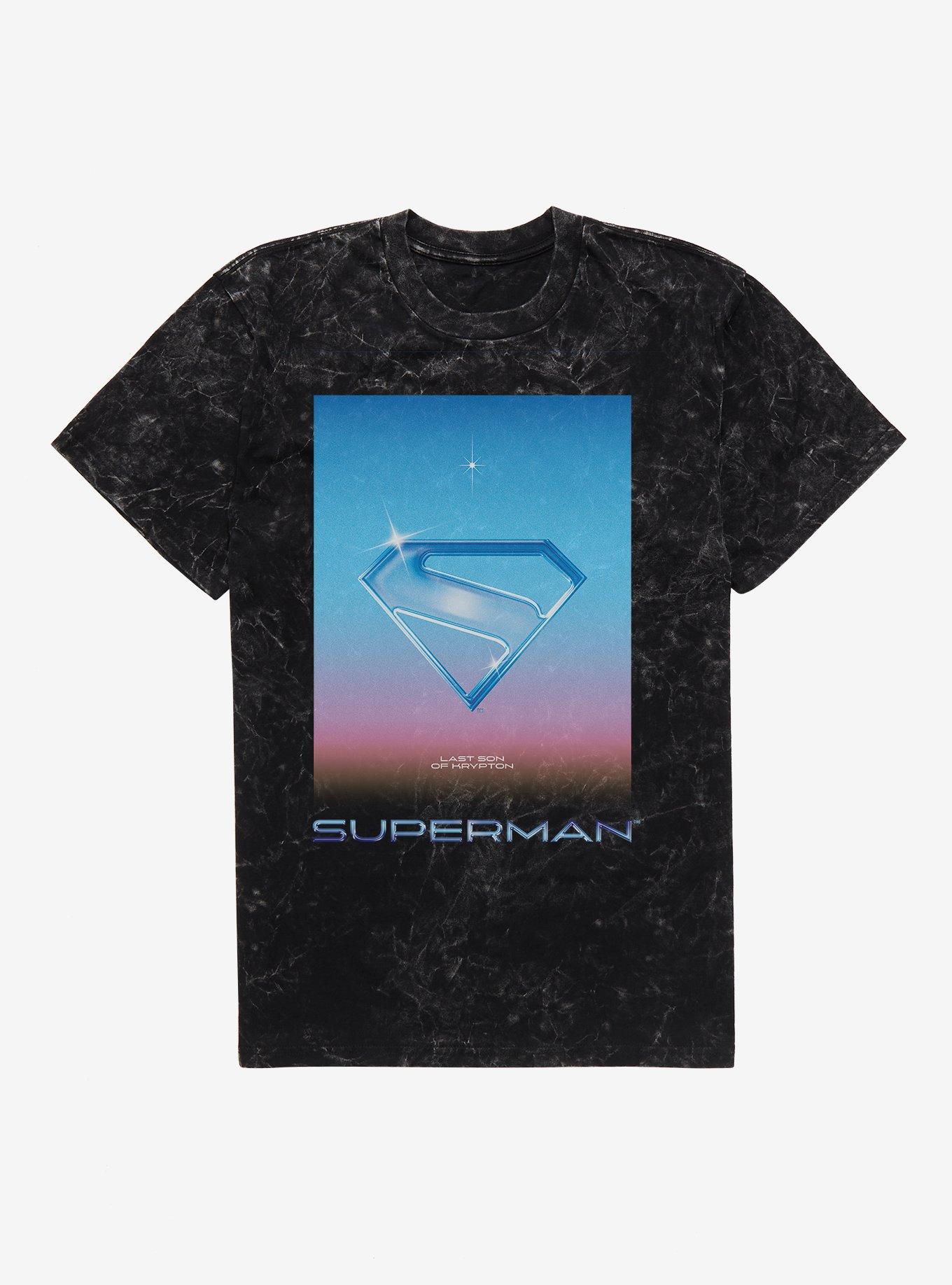 DC Comics Superman Crystal Logo Mineral Wash T-Shirt, BLACK MINERAL WASH, hi-res