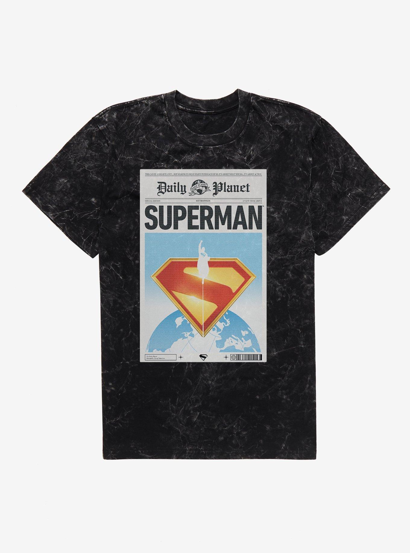 DC Comics Superman Daily Planet Front Page Mineral Wash T-Shirt