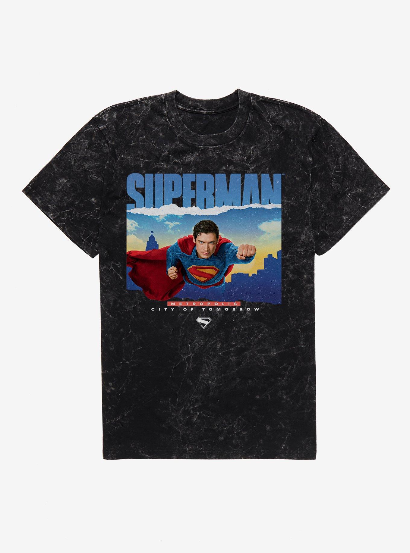 DC Comics Superman Metropolis City Of Tomorrow Mineral Wash T-Shirt, BLACK MINERAL WASH, hi-res
