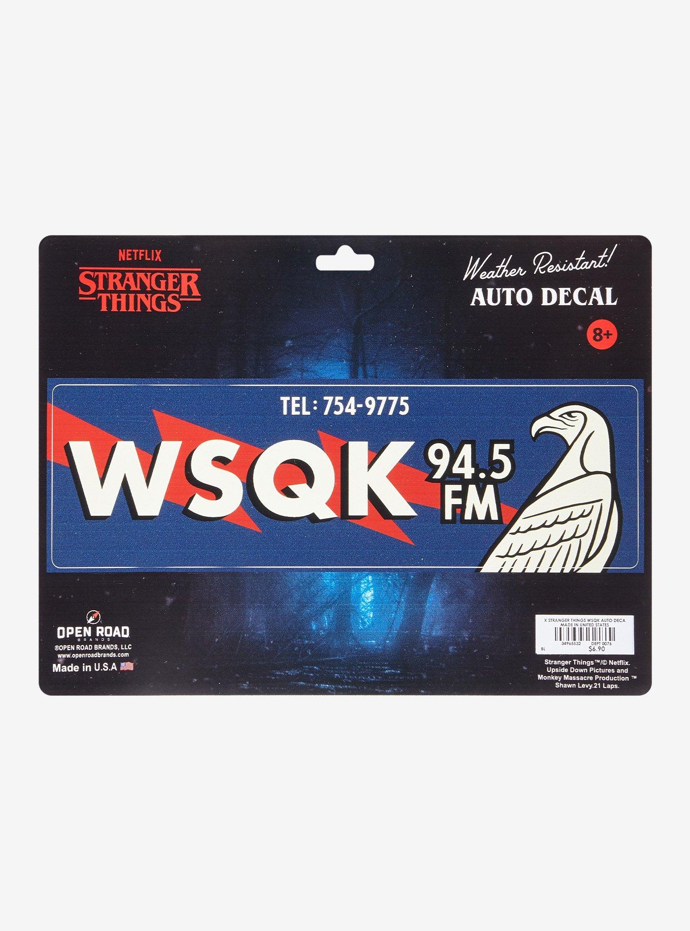 Stranger Things WSQK Radio Station Auto Decal - BoxLunch Exclusive, , hi-res
