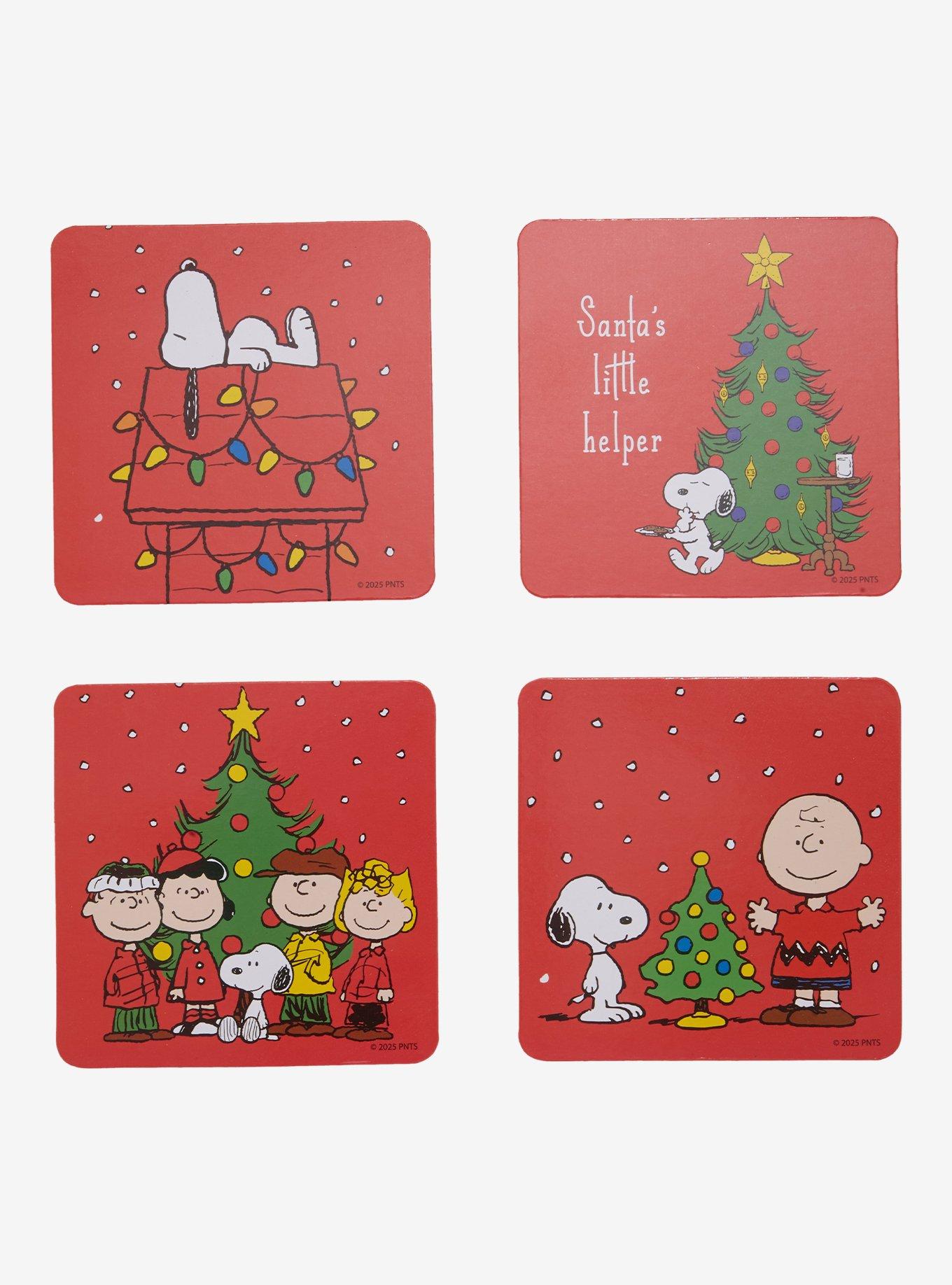 Peanuts Snoopy & Friends Christmas Coaster Set, , hi-res