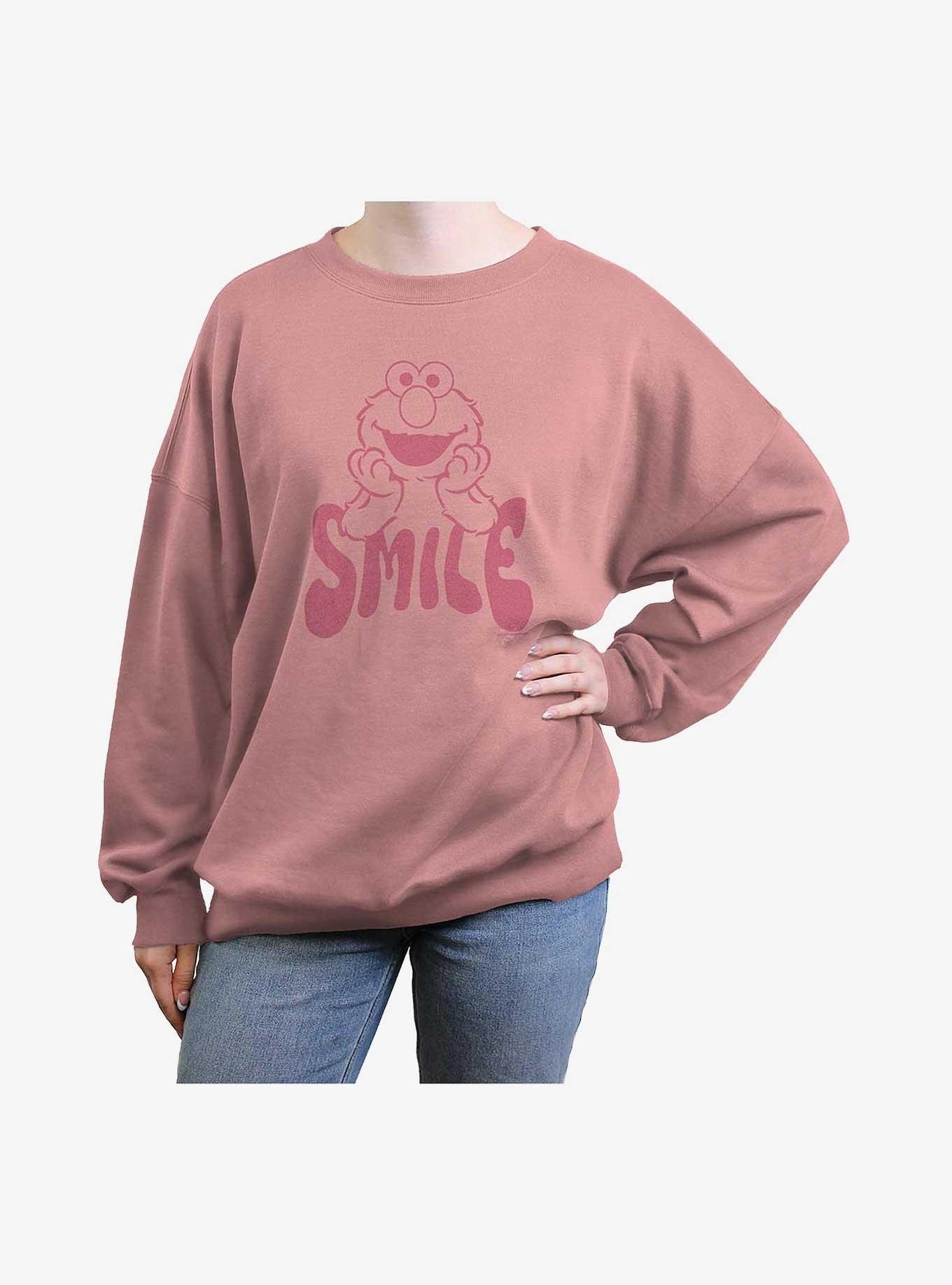 Sesame Street Elmo Smile Girls Oversized Sweatshirt, DESERTPNK, hi-res