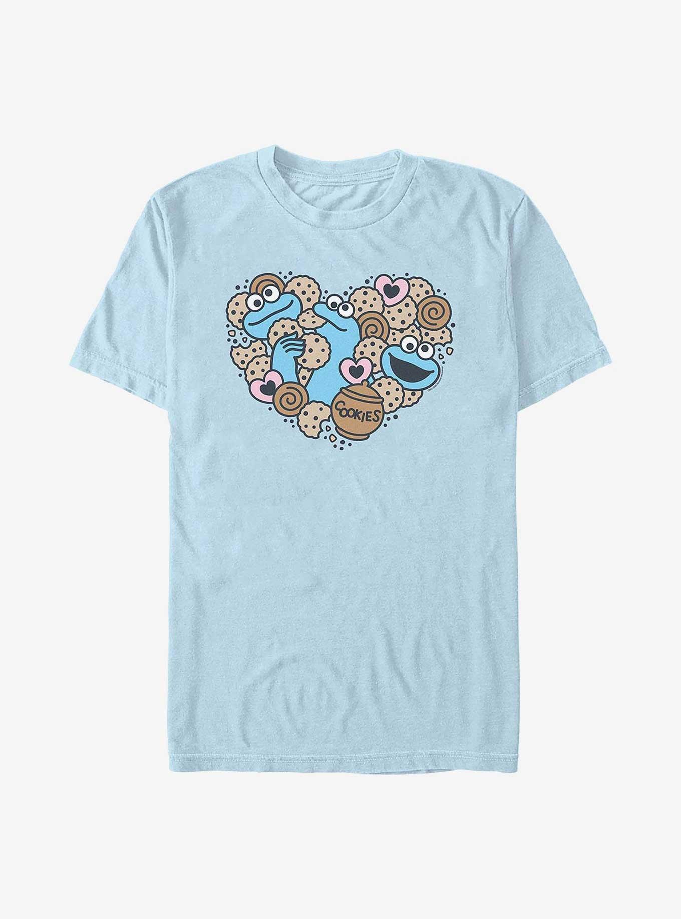 Sesame Street Cookie Monster Heart T-Shirt, LT BLUE, hi-res