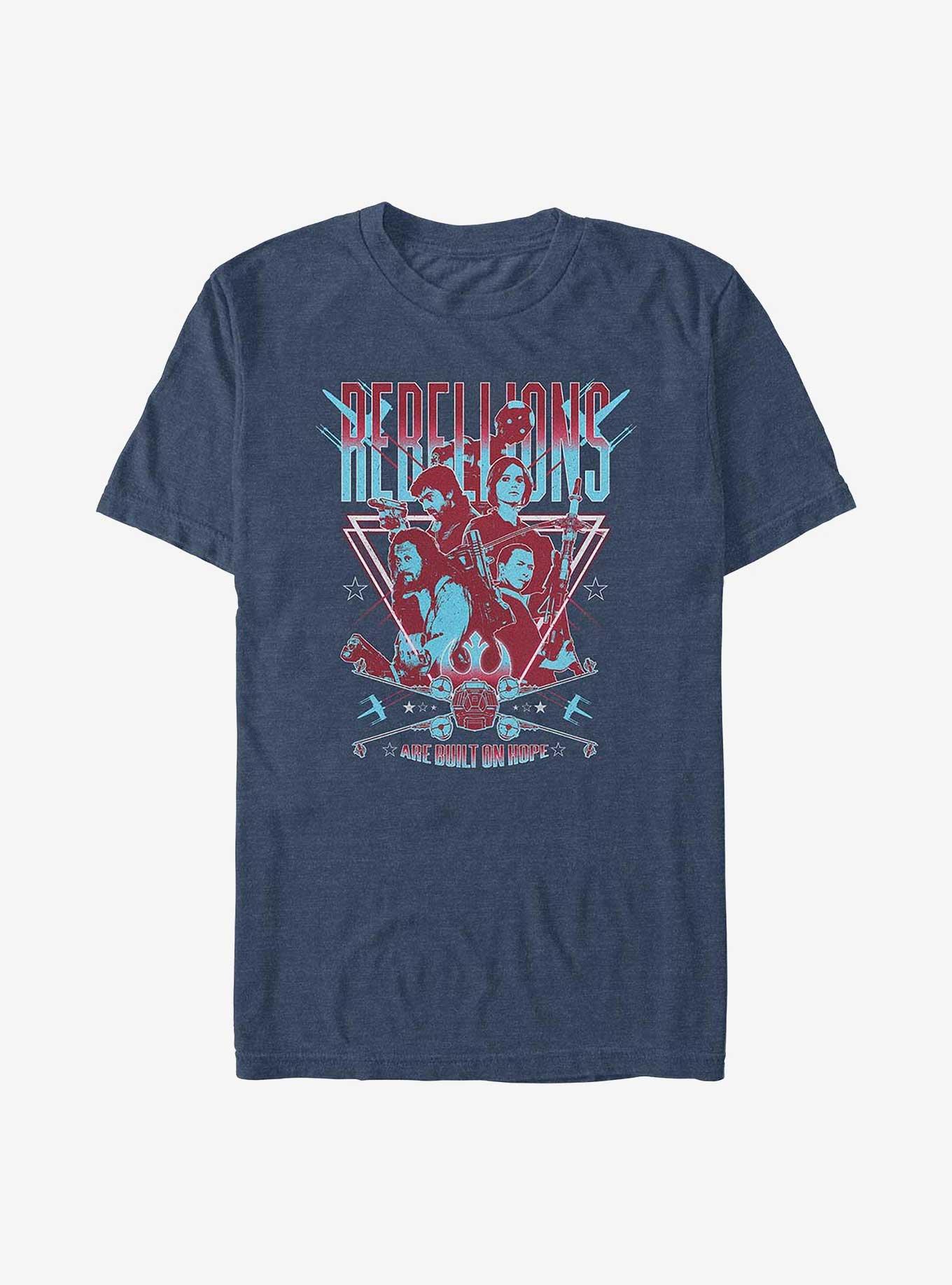 Star Wars Rogue One Rebellions Are Built On Hope T-Shirt, NAVY HTR, hi-res