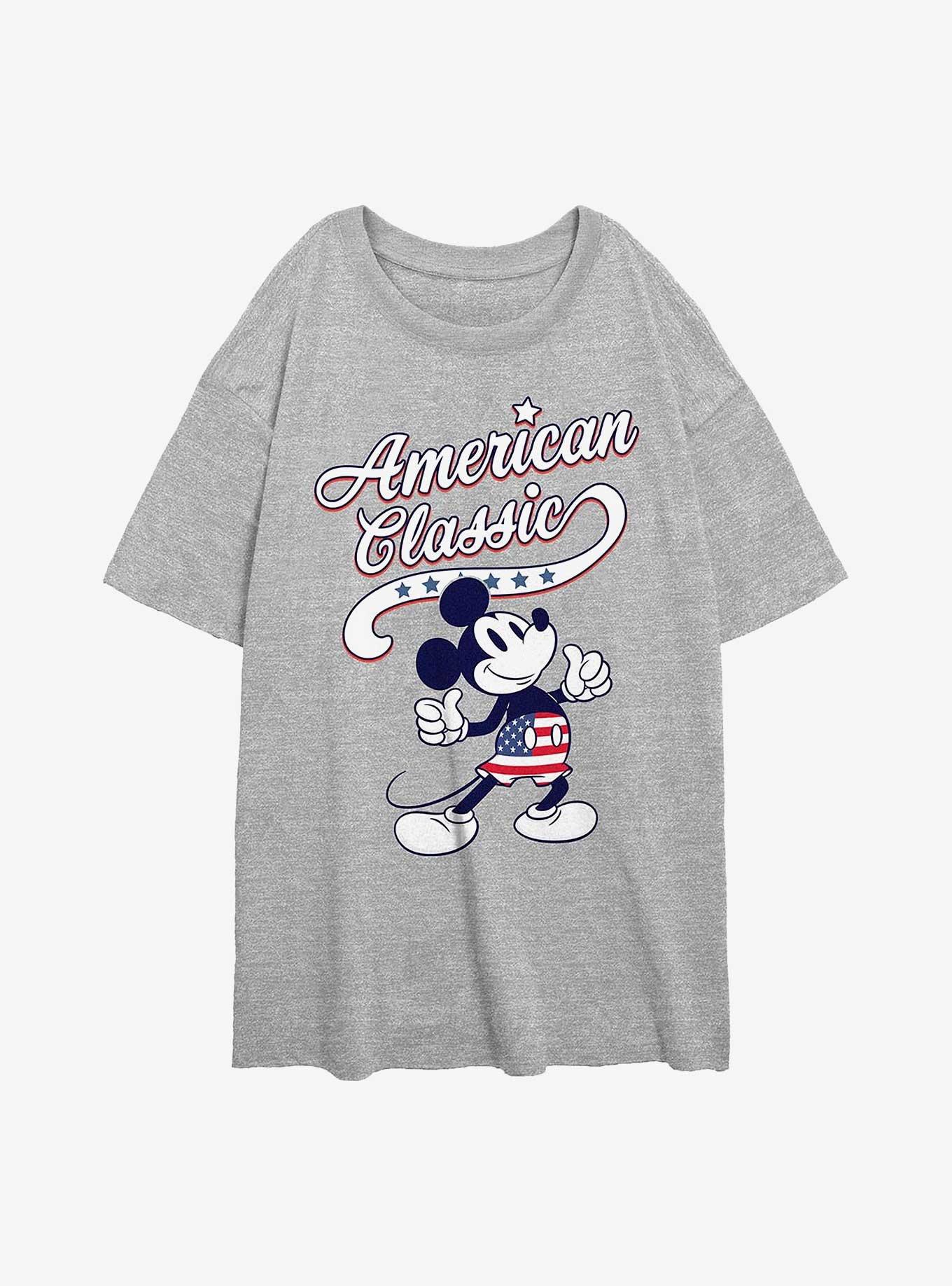 Disney Mickey Mouse American Classic Girls Oversized T-Shirt, ATH HTR, hi-res