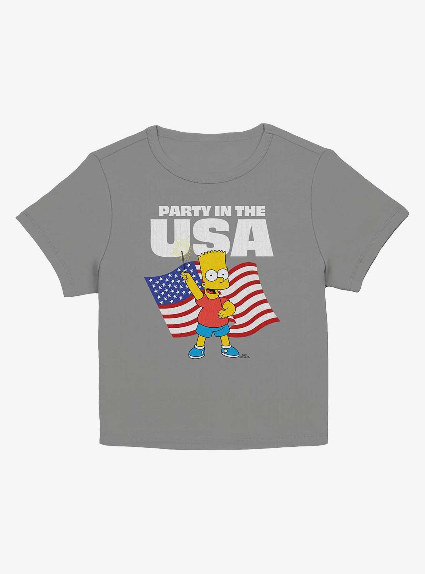The Simpsons Partying Bart Junior Baby Tee, CHARCOAL, hi-res