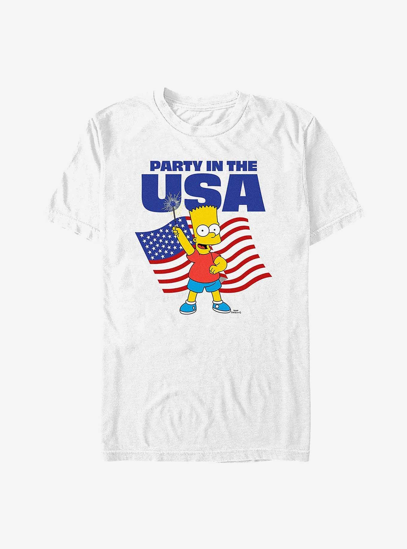 The Simpsons Partying Bart T-Shirt, WHITE, hi-res