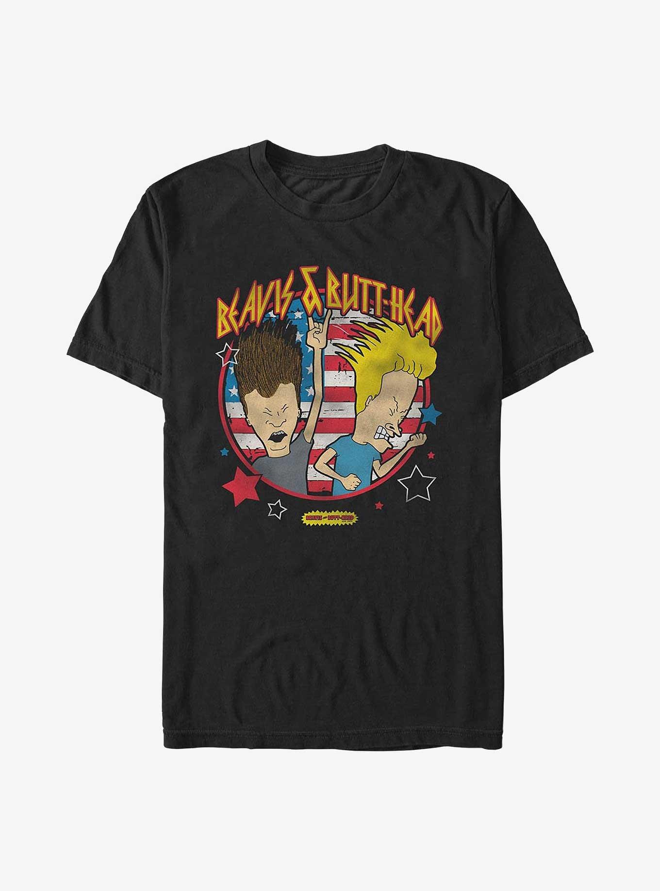 Beavis And Butthead Rock Americana T-Shirt, BLACK, hi-res