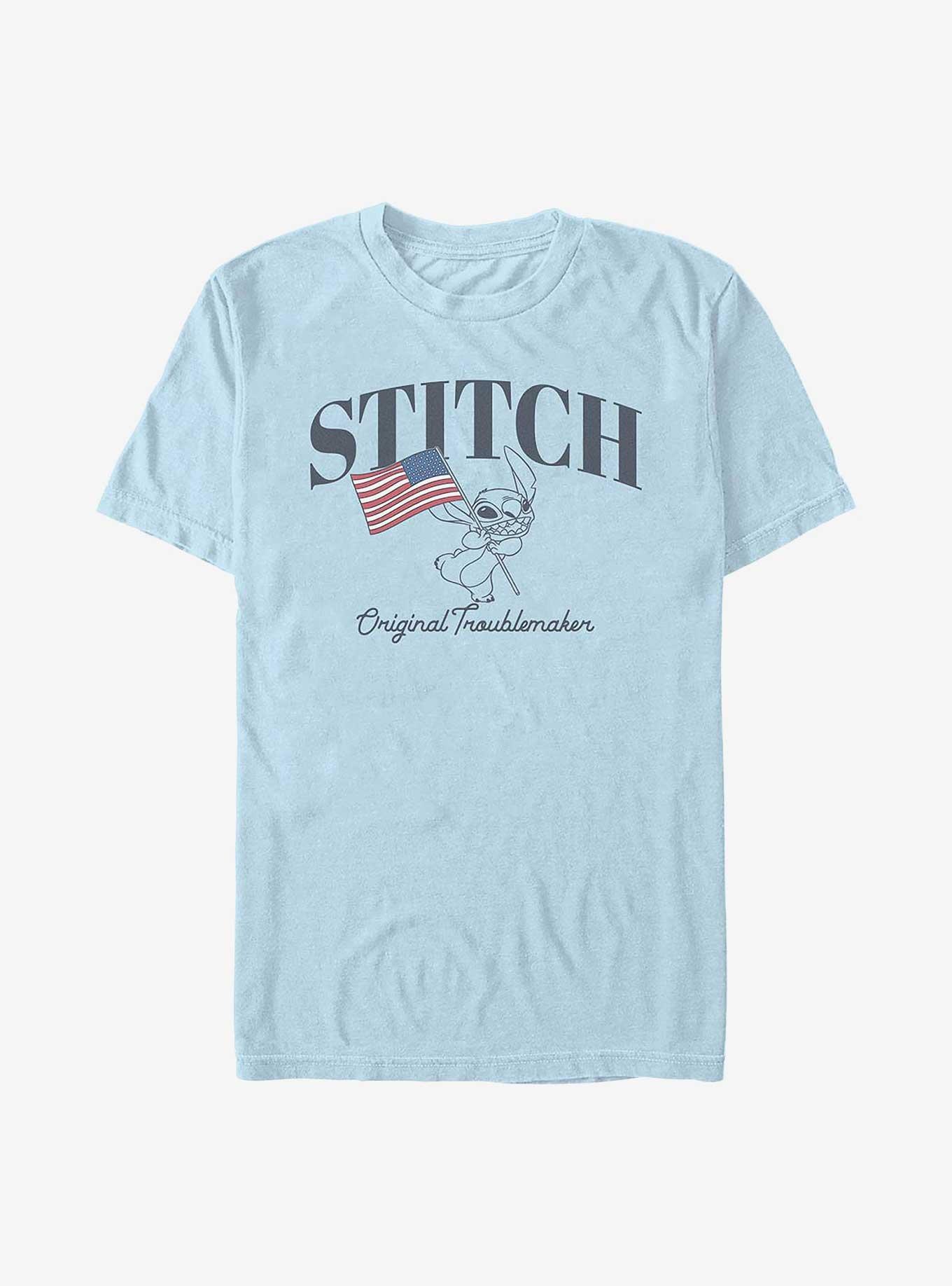 Disney Lilo & Stitch Stitch Flag T-Shirt, LT BLUE, hi-res