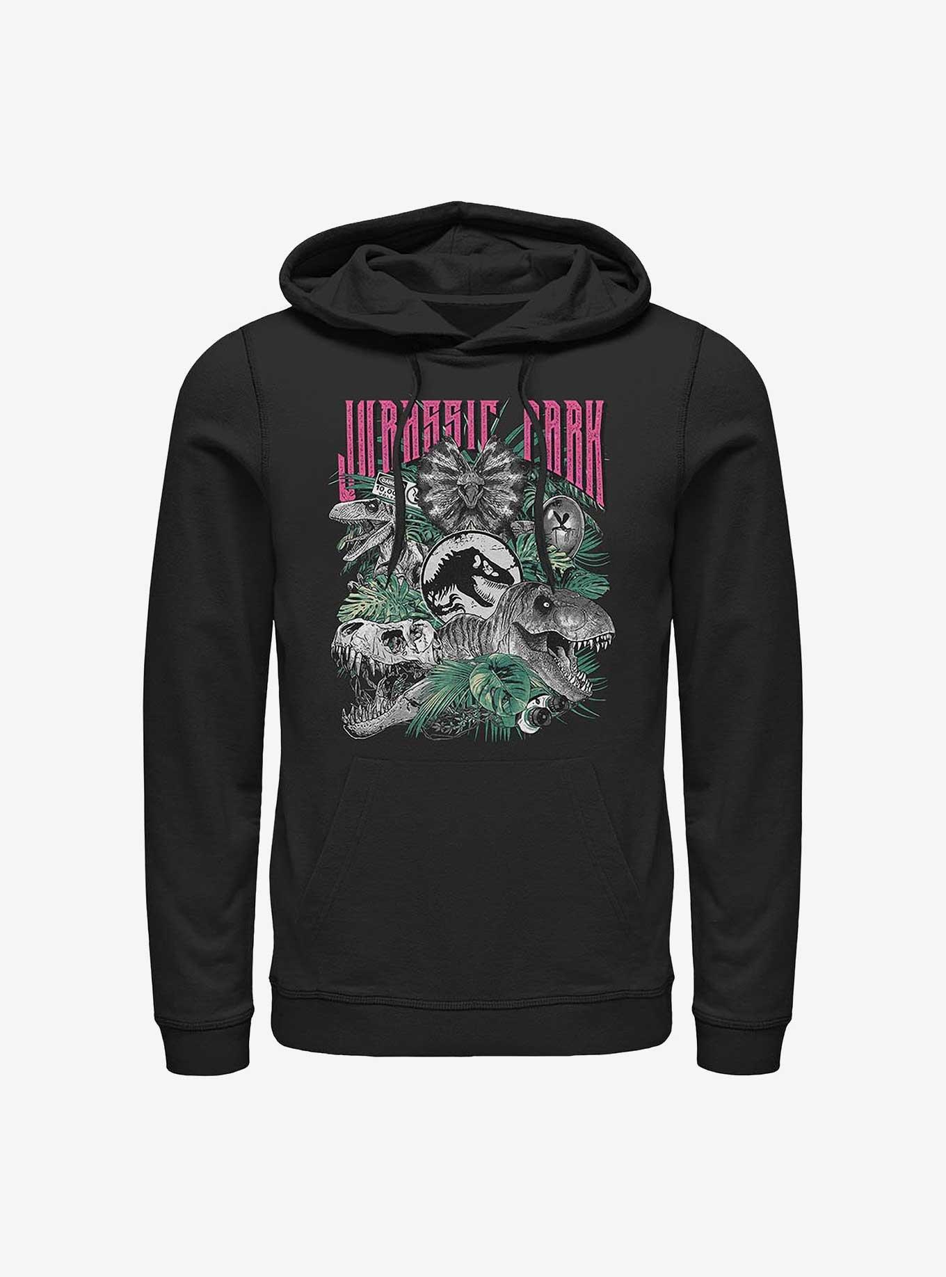 Jurassic Park Iconic Dinosaurs Hoodie, BLACK, hi-res