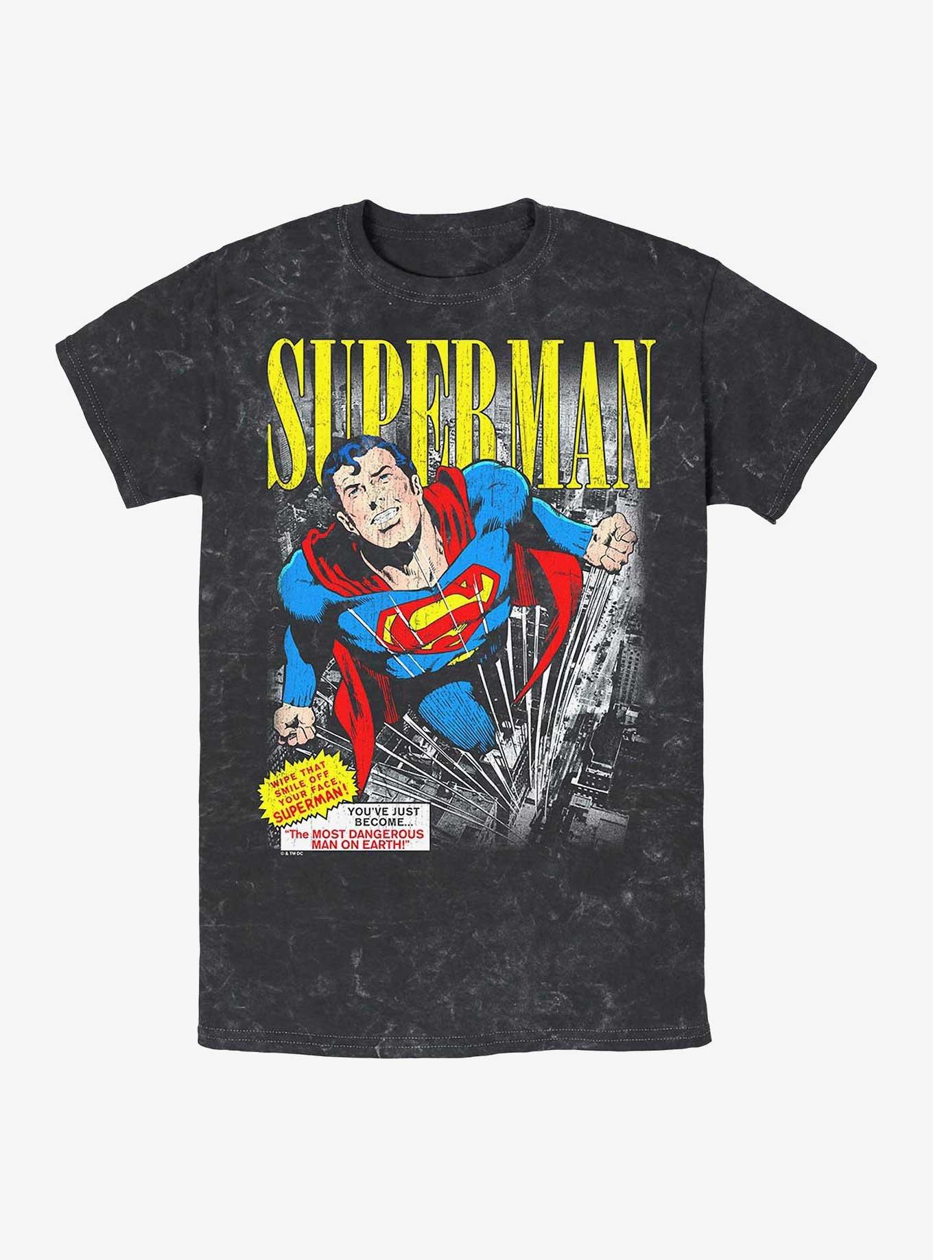 DC Comics Superman Vintage Mineral Wash T-Shirt Hot Topic Web Exclusive, , hi-res