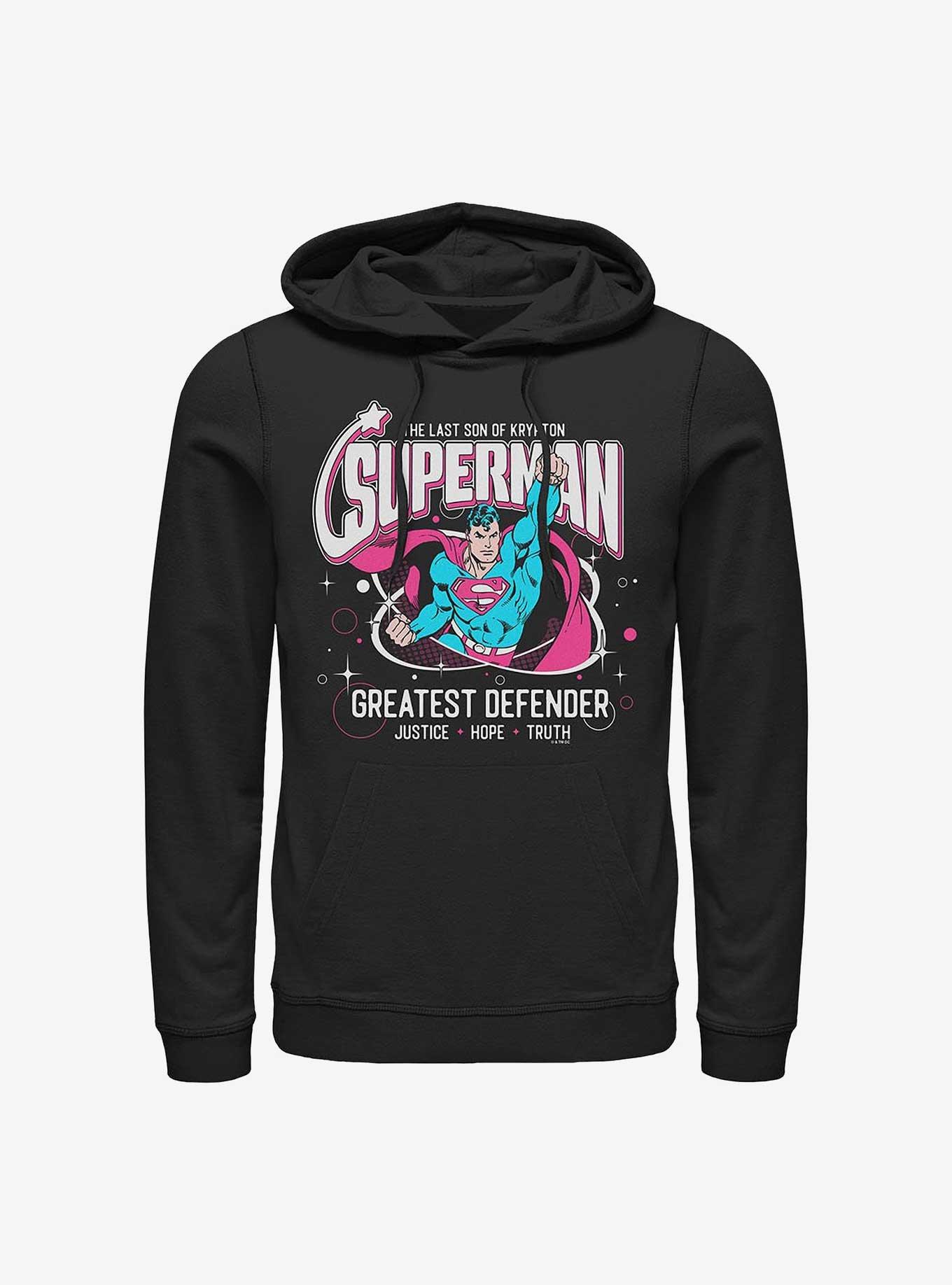 DC Comics Superman Greatest Defender Hoodie Hot Topic Web Exclusive, , hi-res