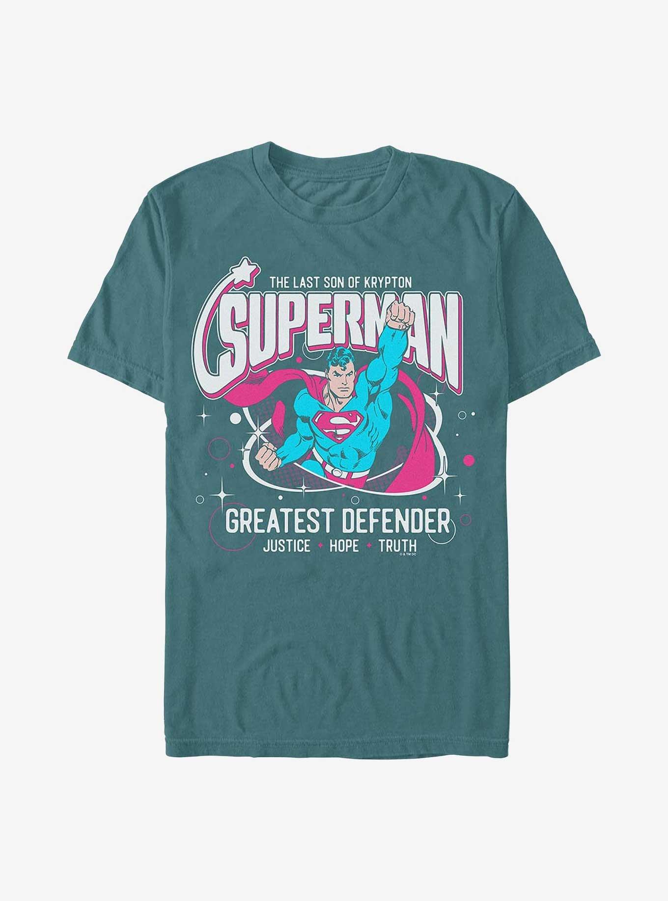 DC Comics Superman Greatest Defender Garment Dye T-Shirt, BLUE SPRUCE, hi-res