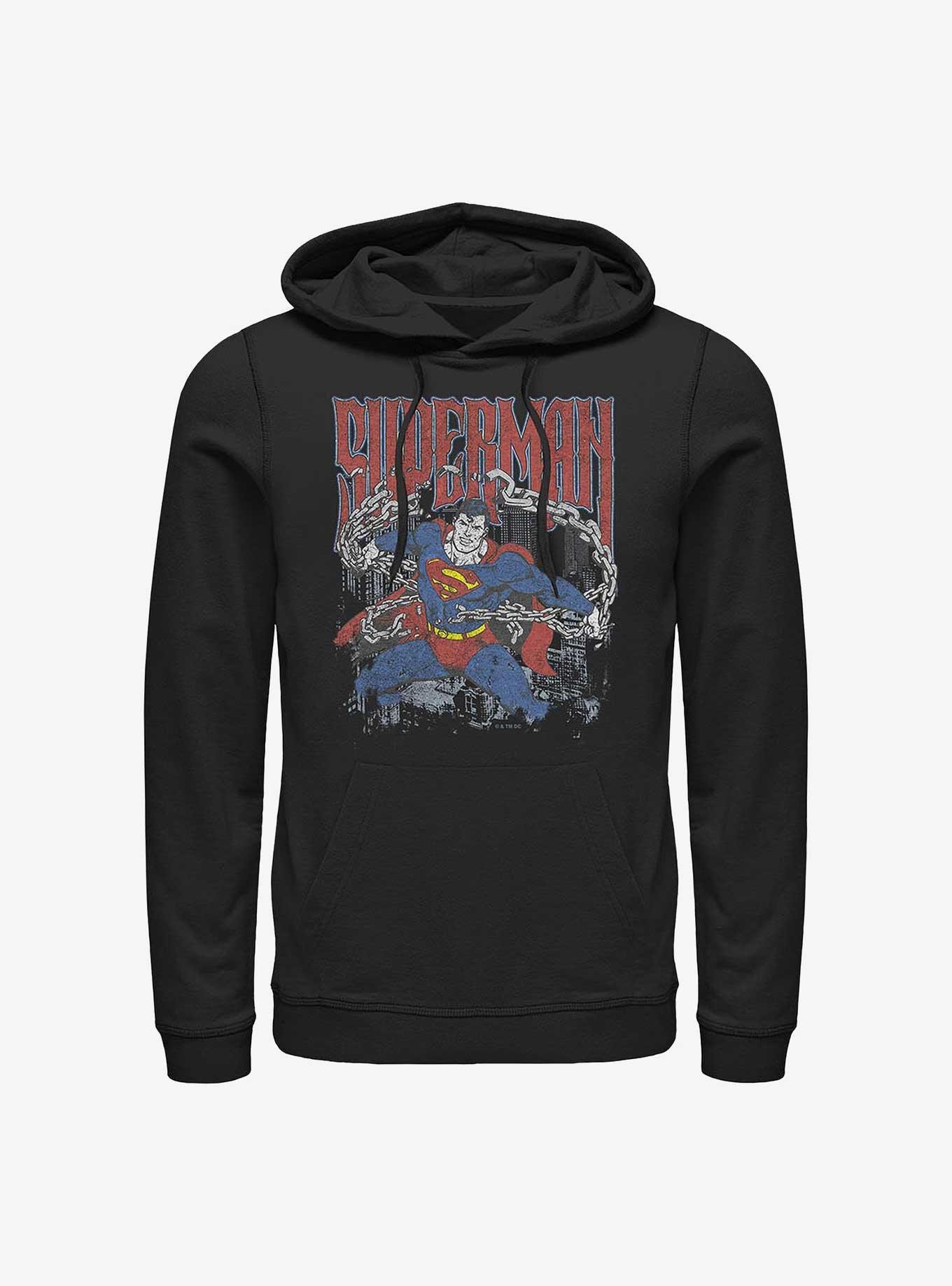 DC Comics Superman Unchained Hoodie Hot Topic Exclusive, BLACK, hi-res