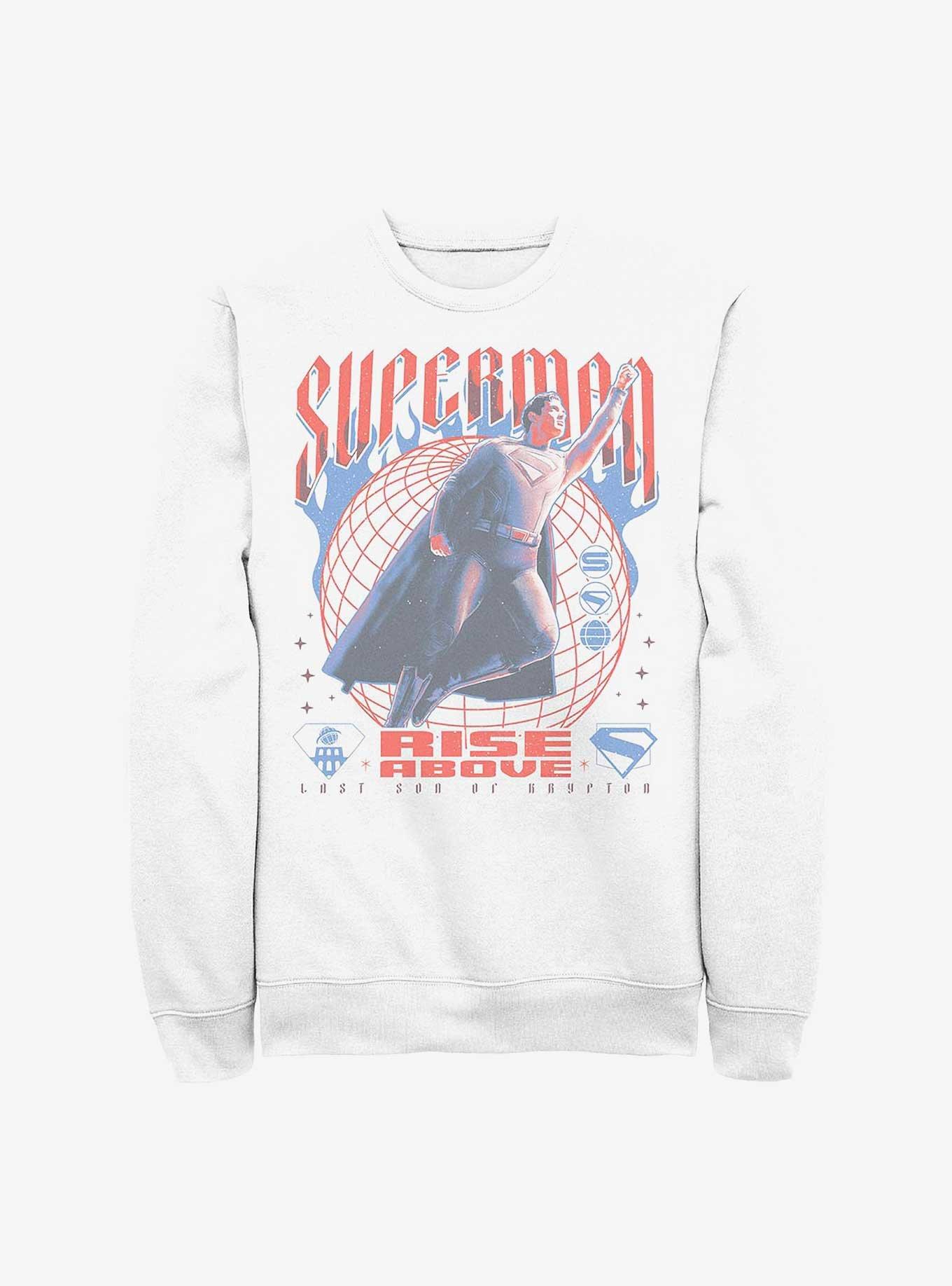DC Comics Superman Rise Above Sweatshirt Hot Topic Exclusive, WHITE, hi-res
