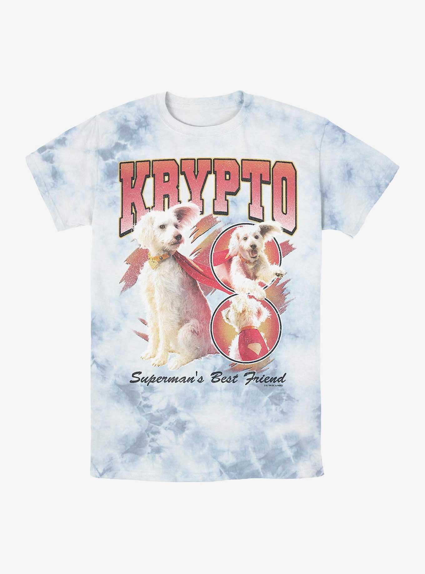 DC Comics Superman Krypto Superman's Best Friend Tie-Dye T-Shirt Hot Topic Web Exclusive, WHITEBLUE, hi-res