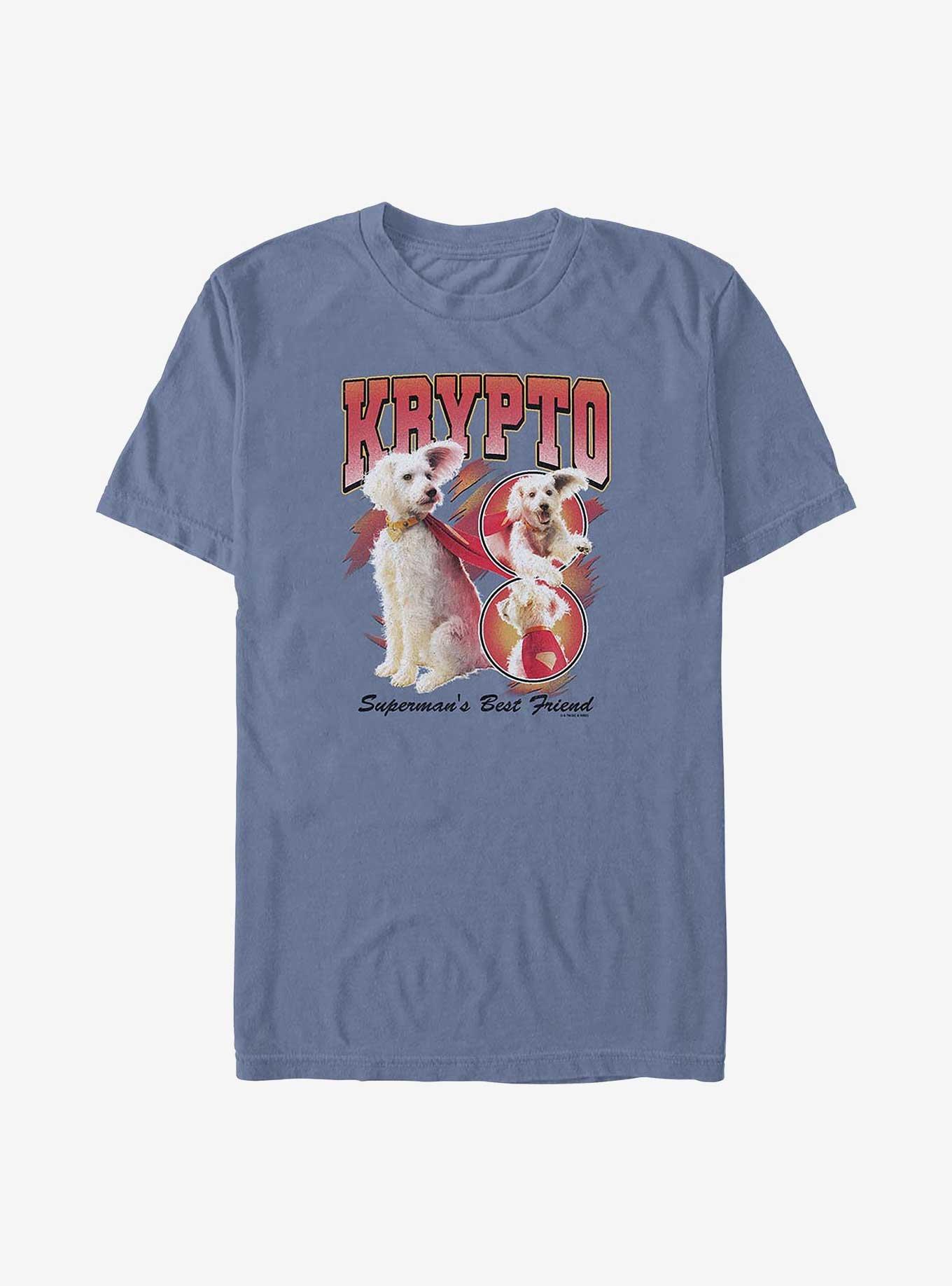 DC Comics Superman Krypto Superman's Best Friend Garment Dye T-Shirt Hot Topic Web Exclusive, BLUEJEAN, hi-res