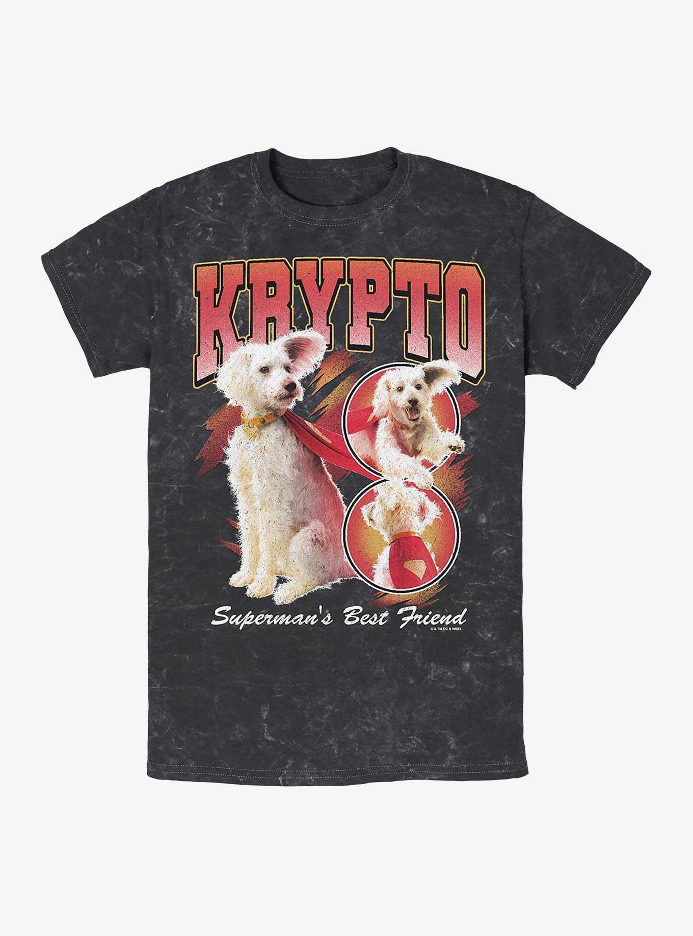 DC Comics Superman Krypto Superman's Best Friend Mineral Wash T-Shirt Hot Topic Web Exclusive, BLACK, hi-res