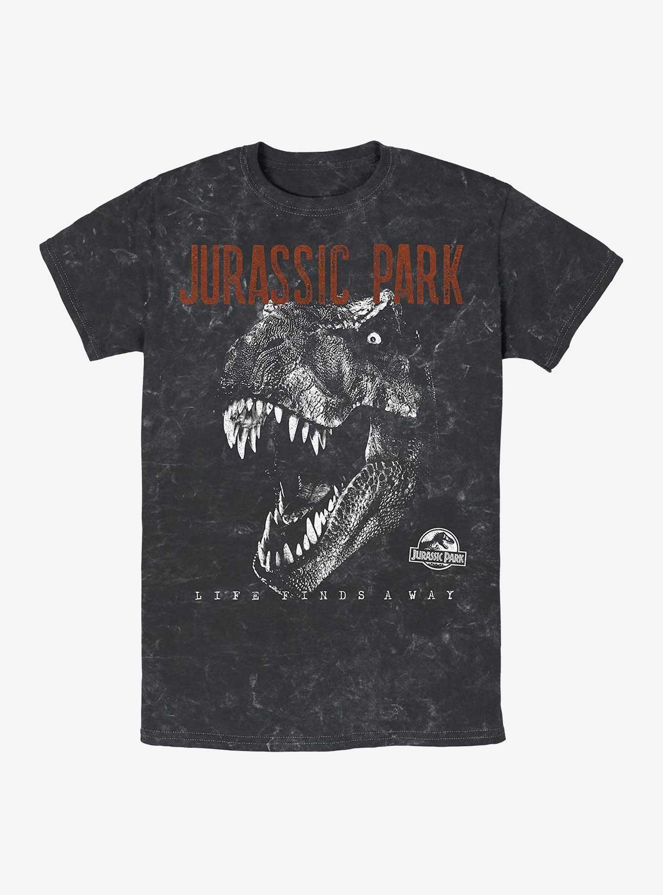 Jurassic Park T-Rex Life Finds A Way Mineral Wash T-Shirt Hot Topic Exclusive, , hi-res