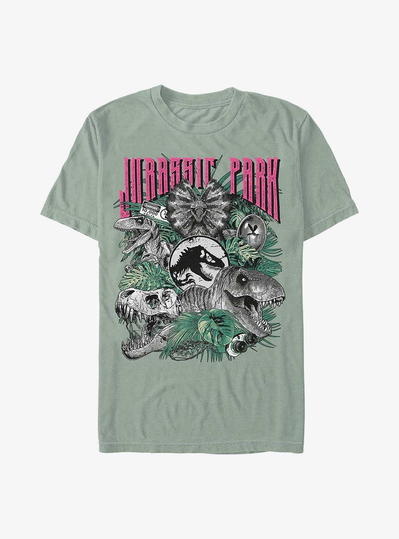 Jurassic Park Iconic Dinosaurs Garment Dye T-Shirt, , hi-res