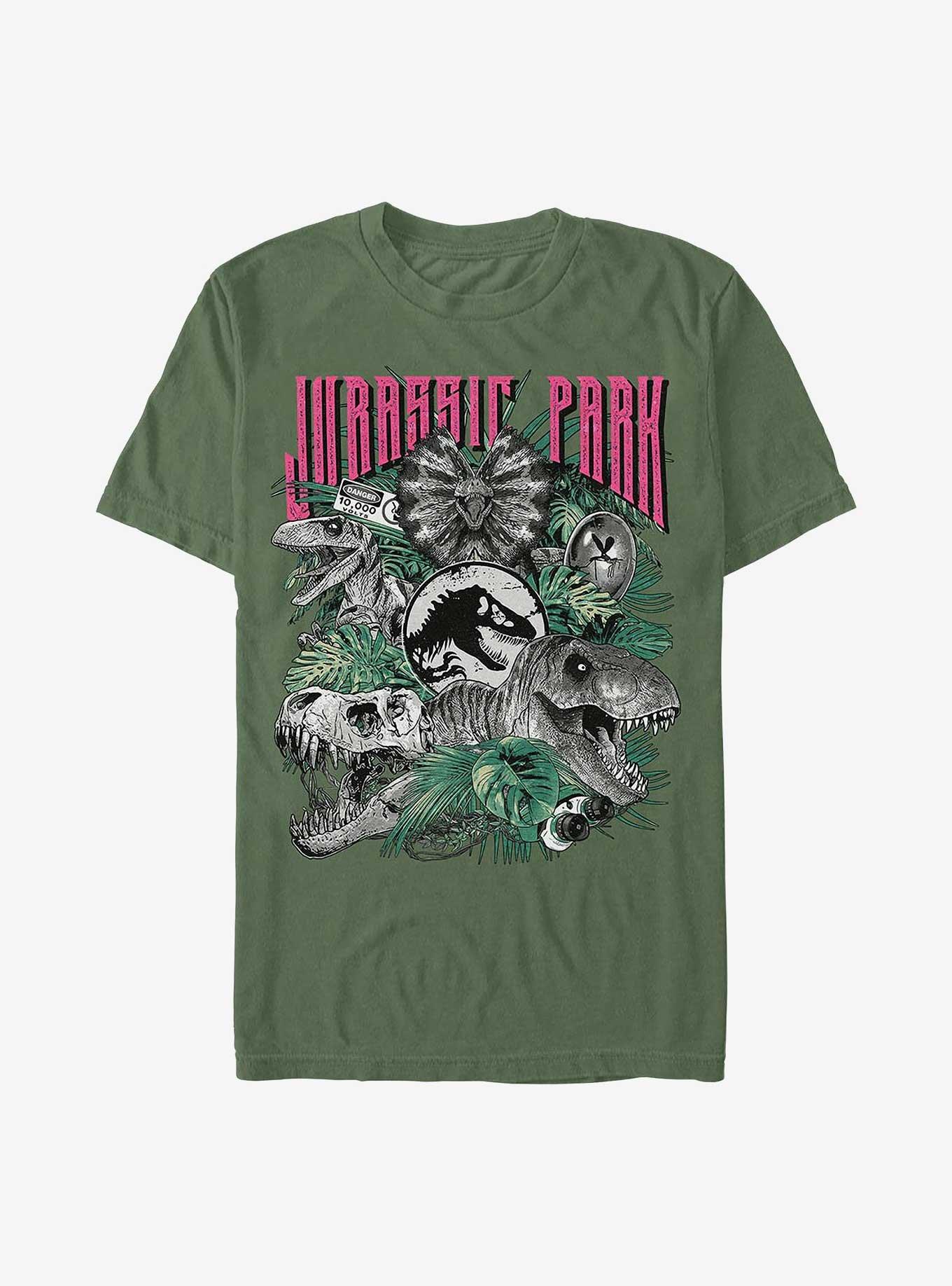 Jurassic Park Iconic Dinosaurs Garment Dye T-Shirt, , hi-res