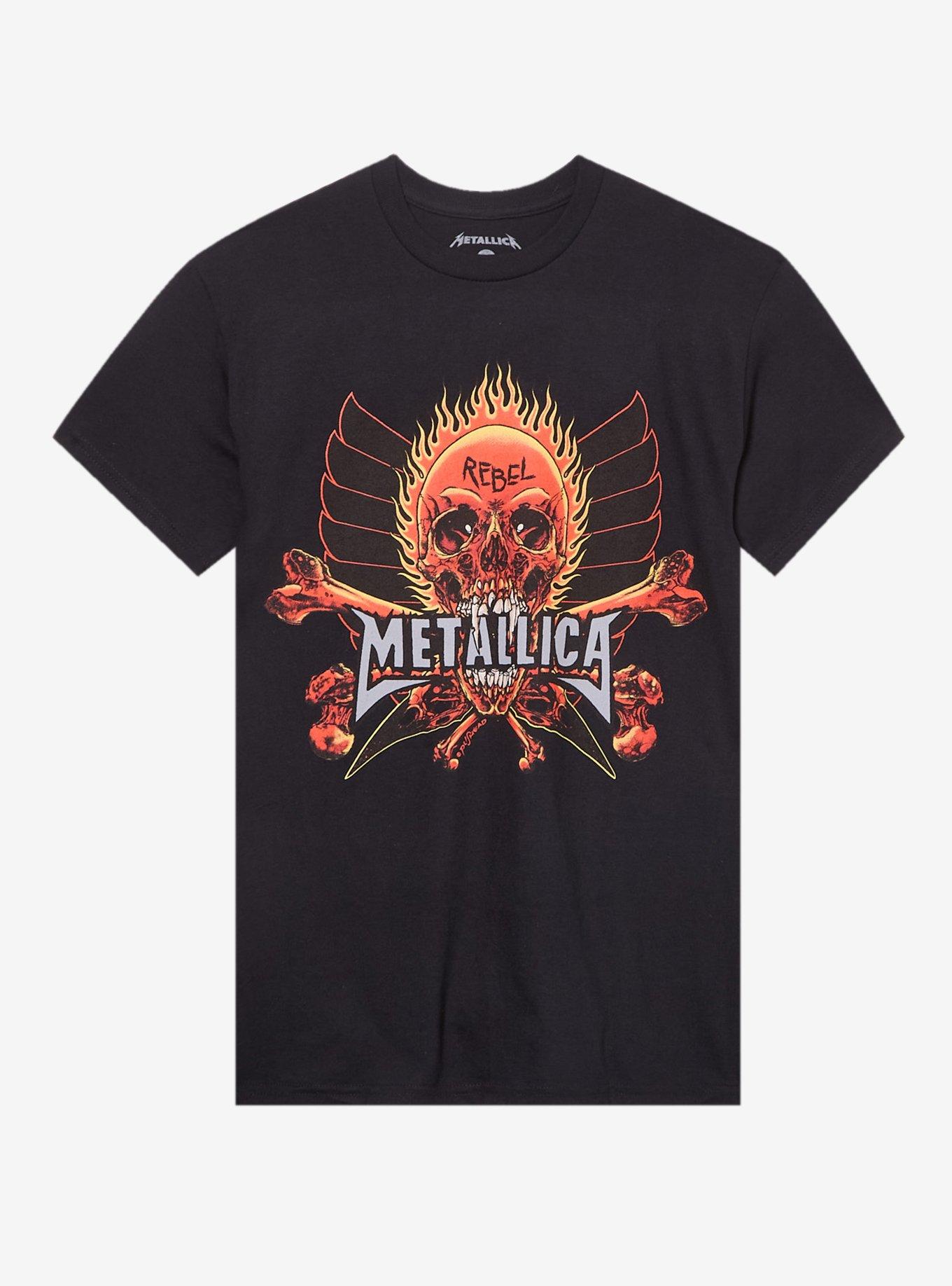 Metallica Flaming Rebel Skull T-Shirt | Hot Topic