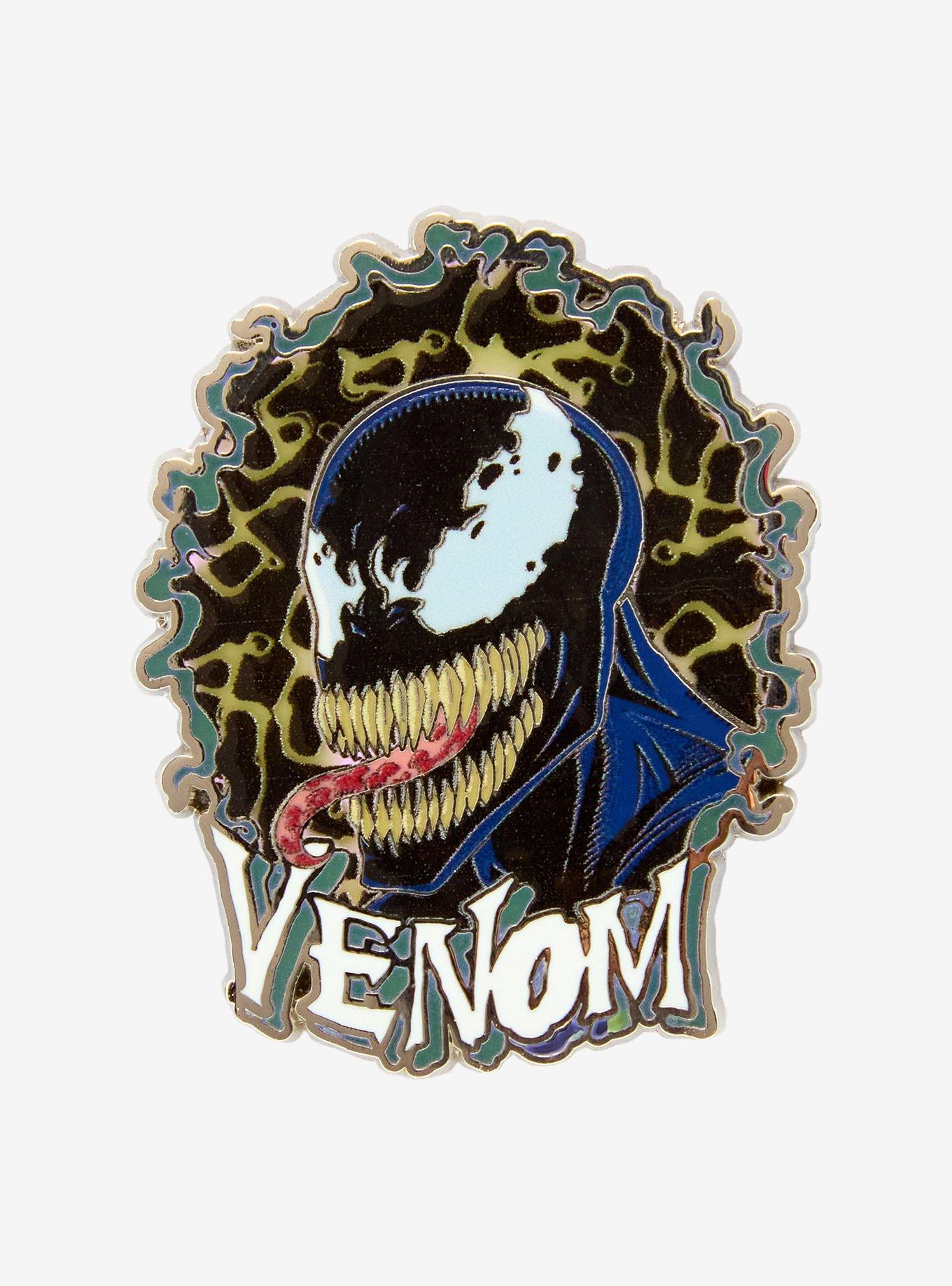 Marvel Venom Frame Portrait Glow-in-the-Dark Enamel Pin - BoxLunch Exclusive, , hi-res