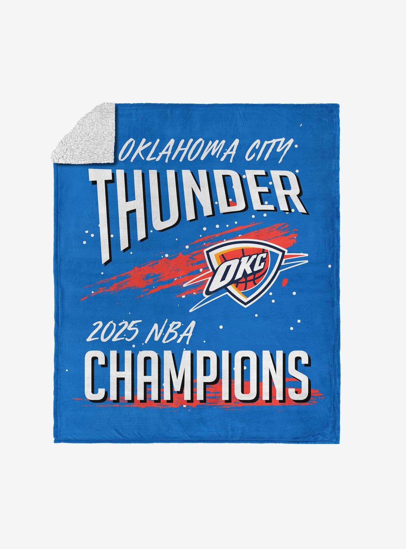 NBA Oklahoma City Thunder Net Gain Silk Touch Sherpa Throw Blanket, , hi-res