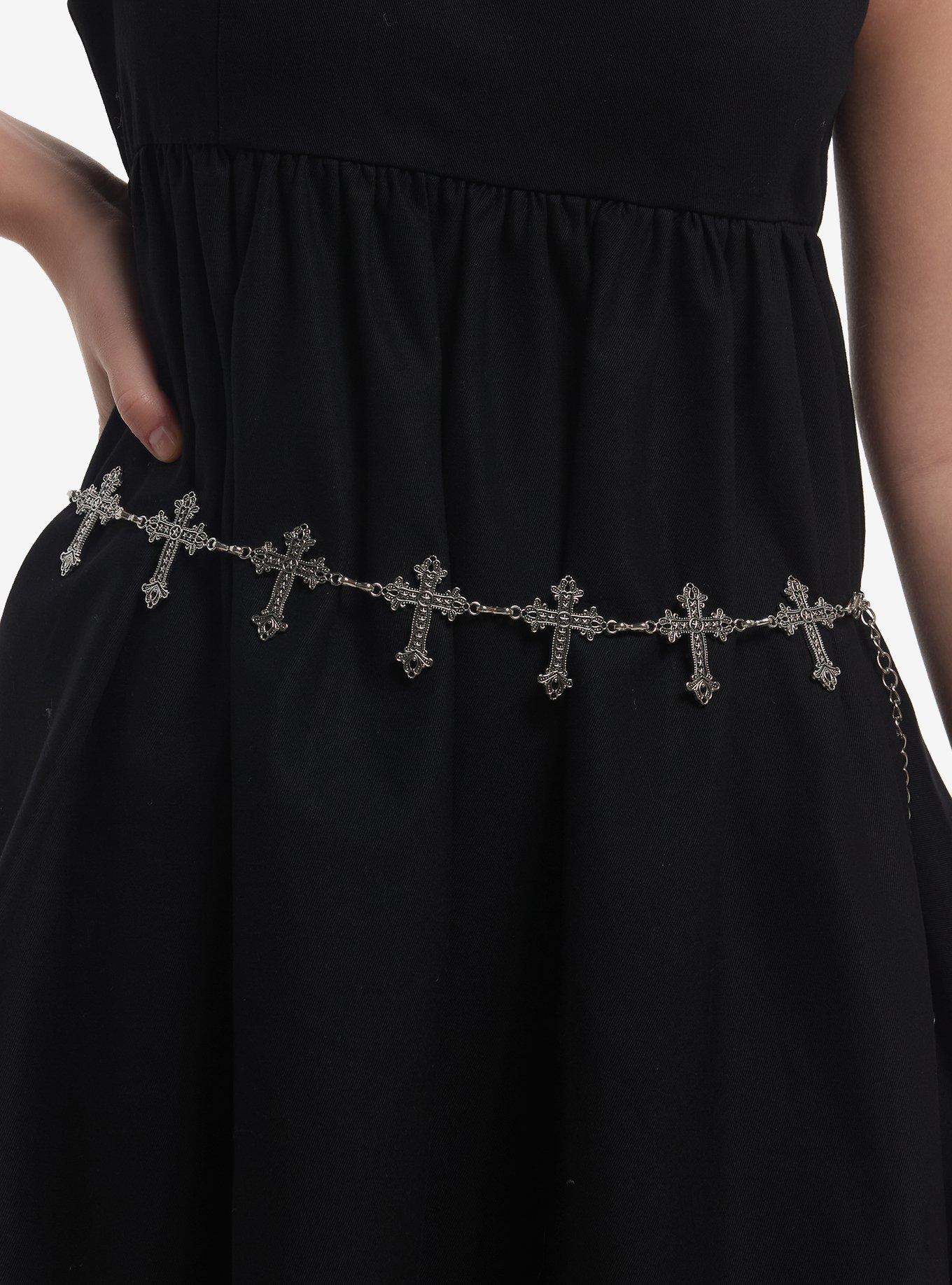 Gothic Cross Chain Belt, , hi-res