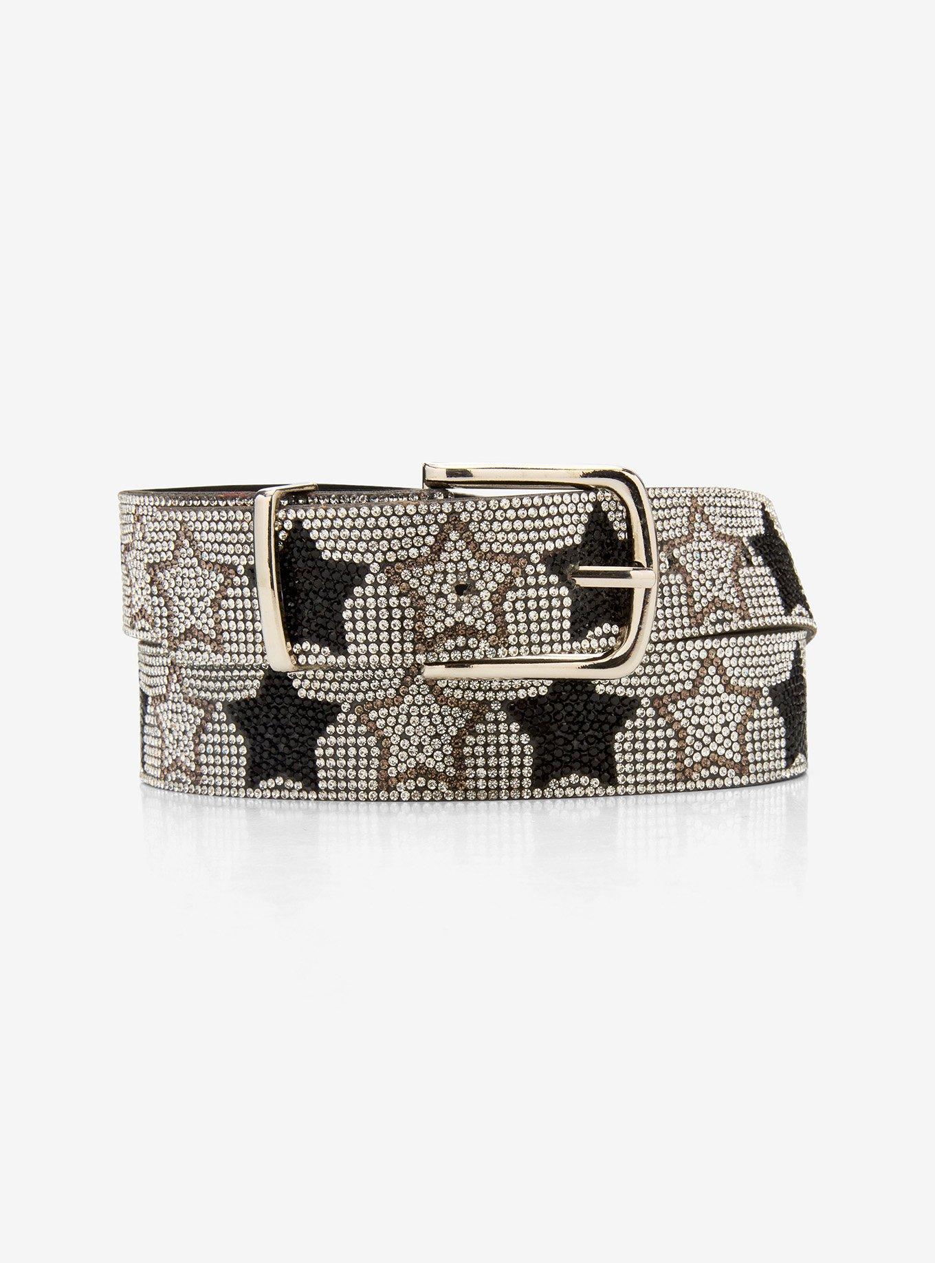 Black & Silver Bling Star Belt, , hi-res