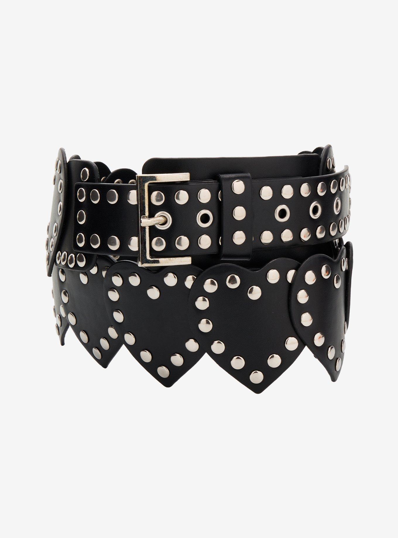 Black Heart Stud Belt, , hi-res