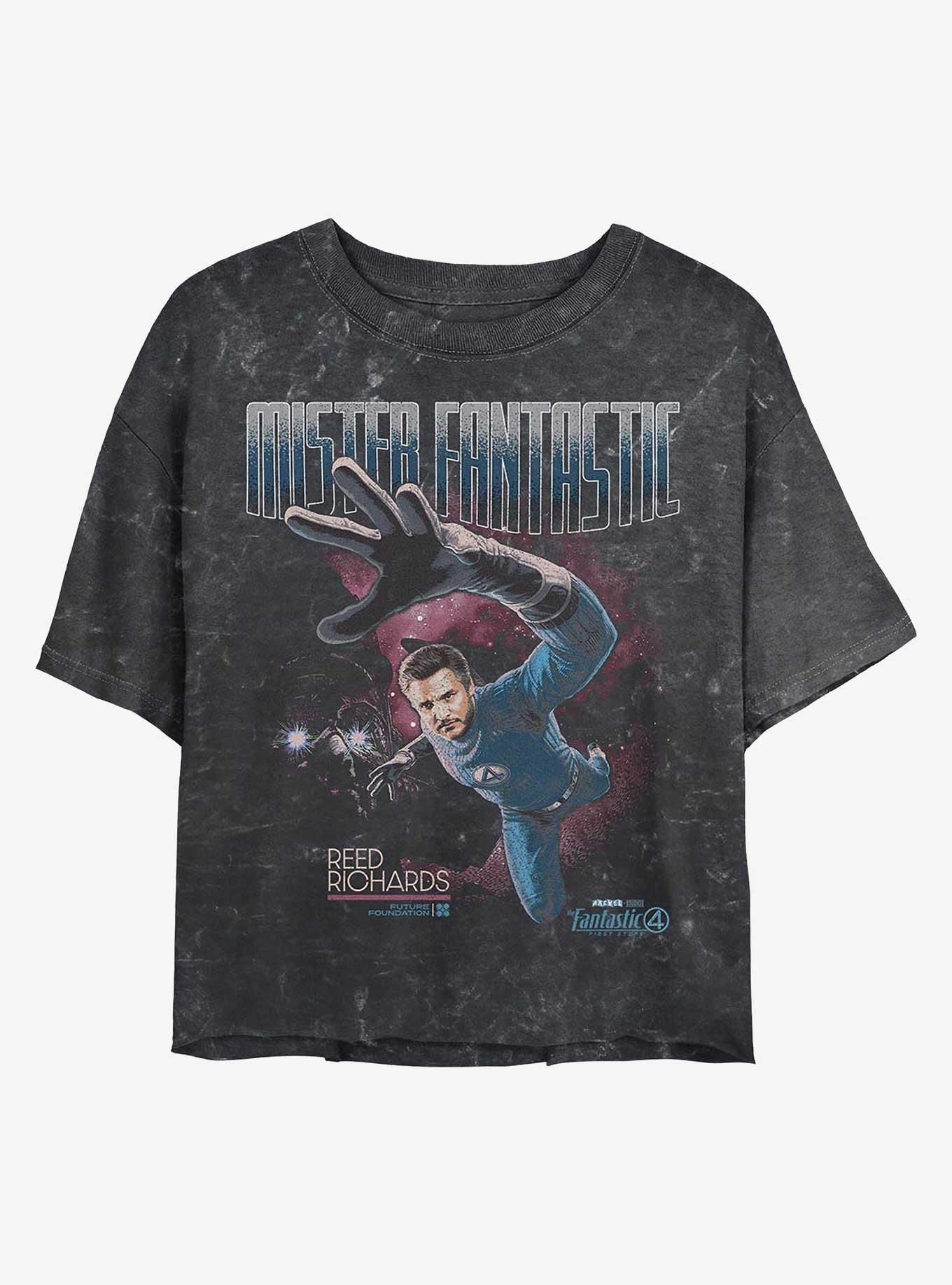 Marvel The Fantastic Four: First Steps Beyond Limits Girls Mineral Wash Crop T-Shirt Hot Topic Web Exclusive, , hi-res