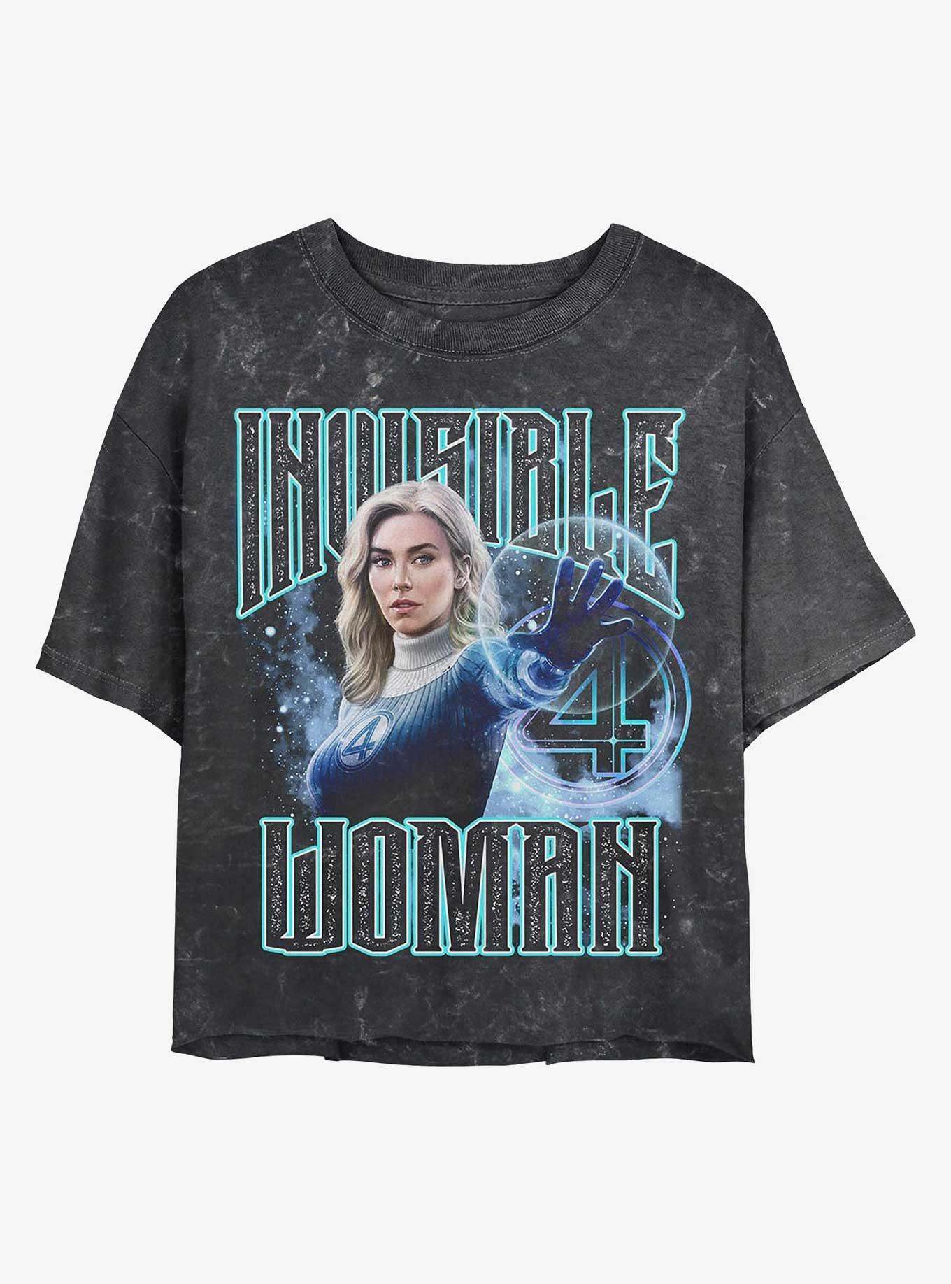 Marvel The Fantastic Four: First Steps Invisible Woman Girls Mineral Wash Crop T-Shirt Hot Topic Web Exclusive, , hi-res
