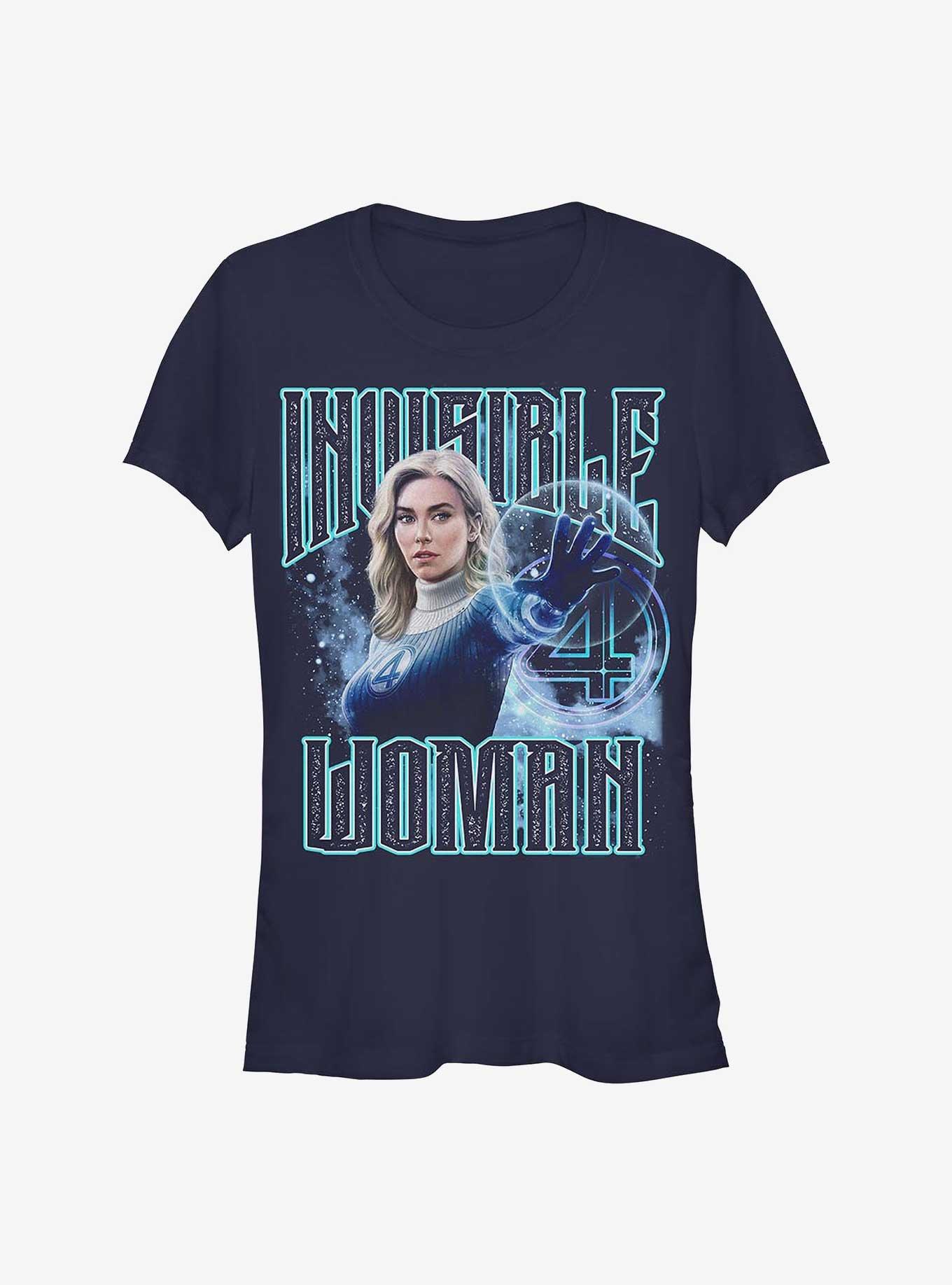 Marvel The Fantastic Four: First Steps Invisible Woman Girls T-Shirt Hot Topic Web Exclusive, NAVY, hi-res