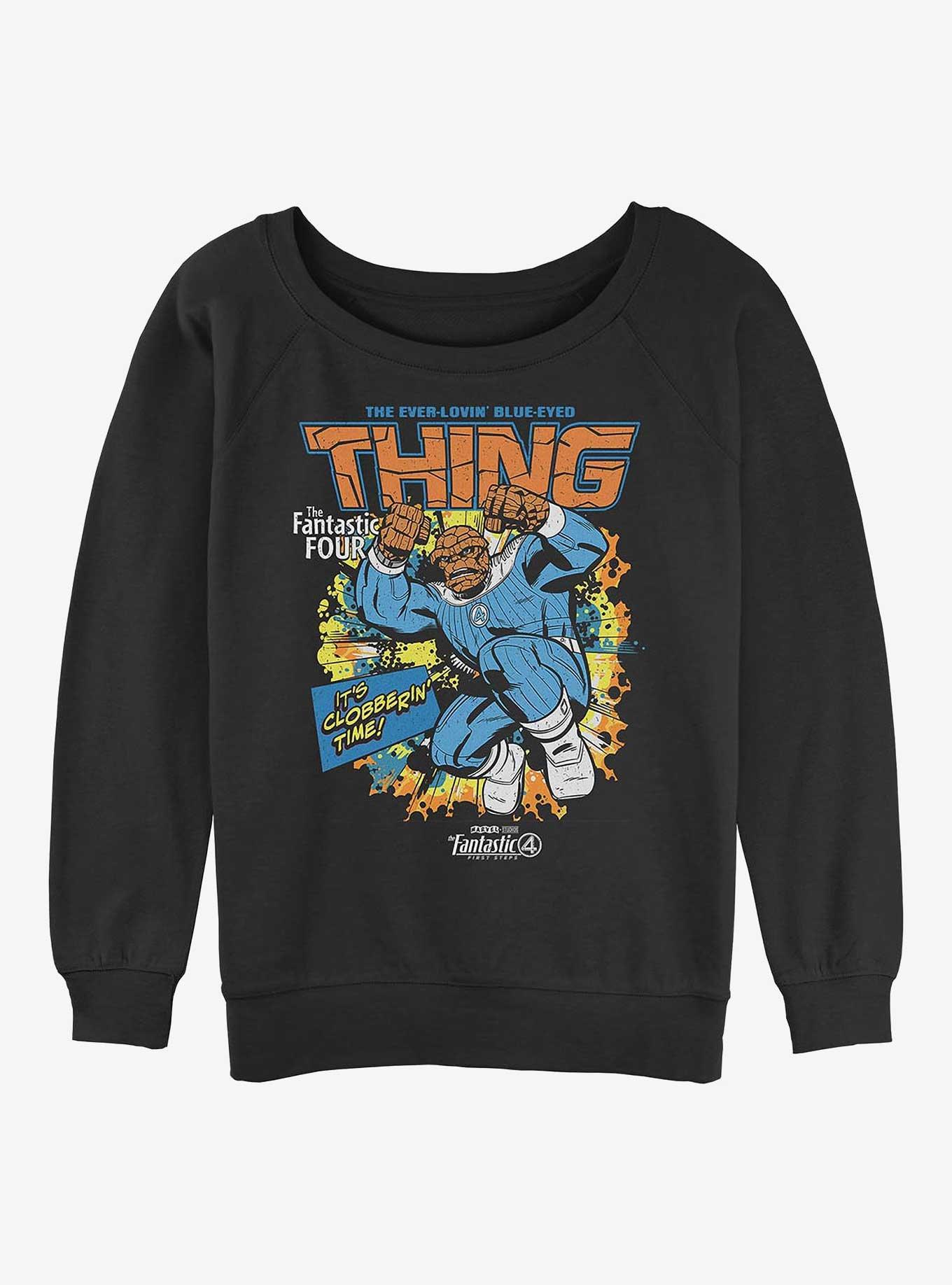 Marvel The Fantastic Four: First Steps Thing Cover Girls Slouchy Sweatshirt Hot Topic Web Exclusive, BLACK, hi-res