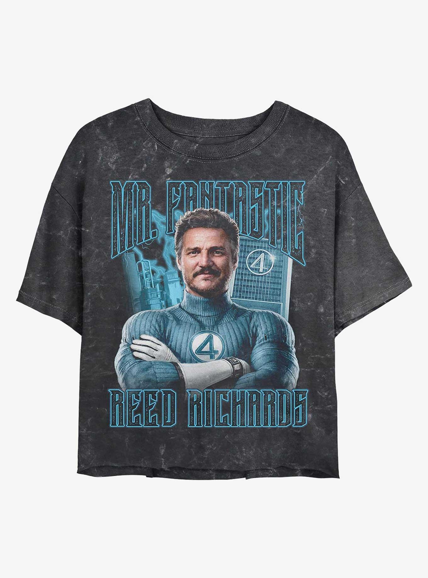 Marvel The Fantastic Four: First Steps Reed Fantastic Girls Mineral Wash Crop T-Shirt Hot Topic Web Exclusive, , hi-res