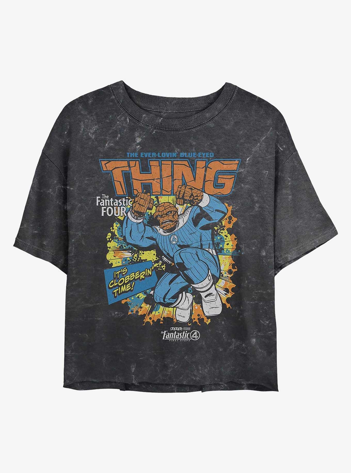 Marvel The Fantastic Four: First Steps Thing Cover Girls Mineral Wash Crop T-Shirt Hot Topic Web Exclusive, , hi-res