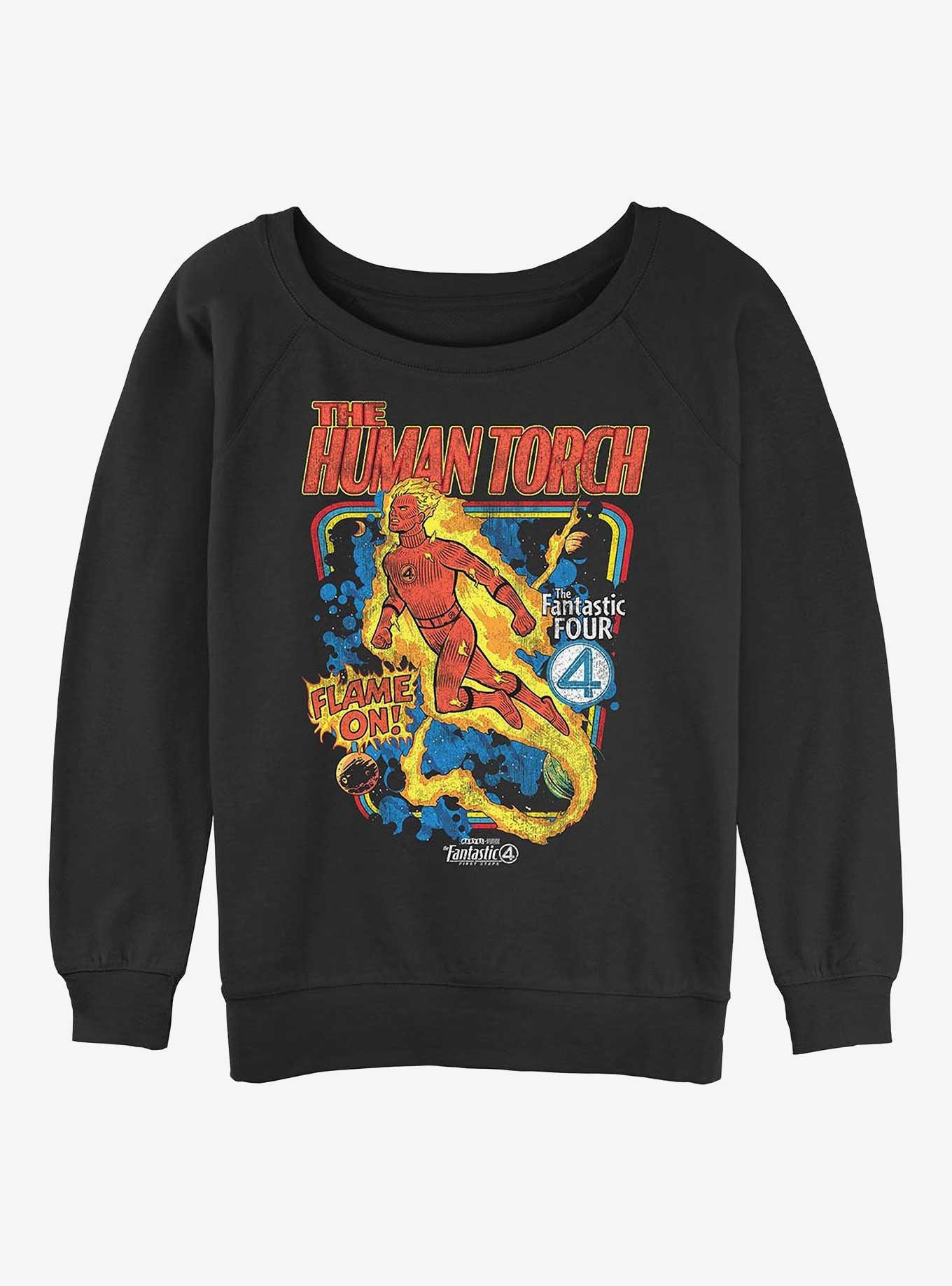 Marvel The Fantastic Four: First Steps Blazing Storm Girls Slouchy Sweatshirt Hot Topic Exclusive, , hi-res