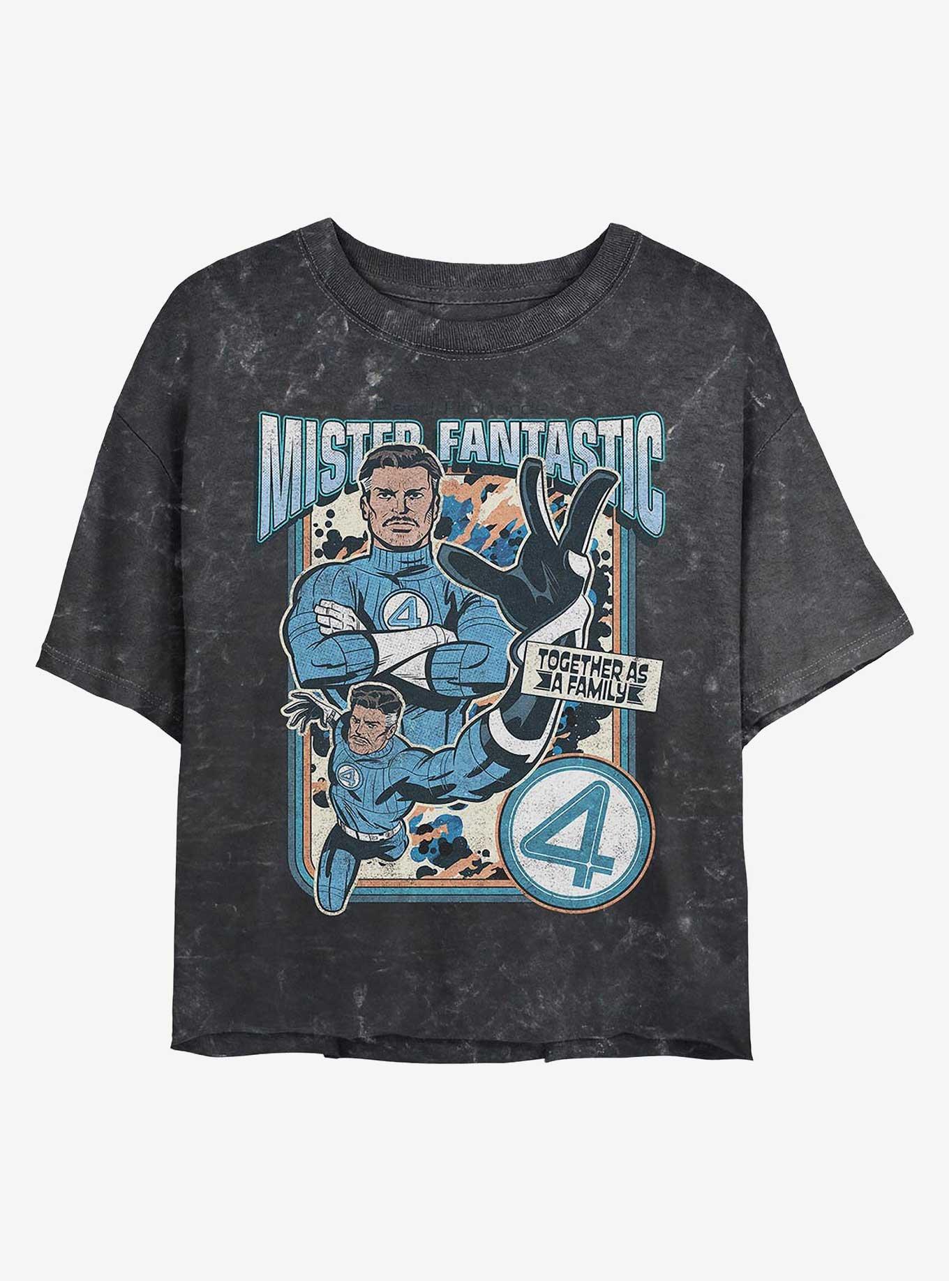 Marvel The Fantastic Four: First Steps Mister Fantastic Reed Girls Mineral Wash Crop T-Shirt Hot Topic Web Exclusive, , hi-res