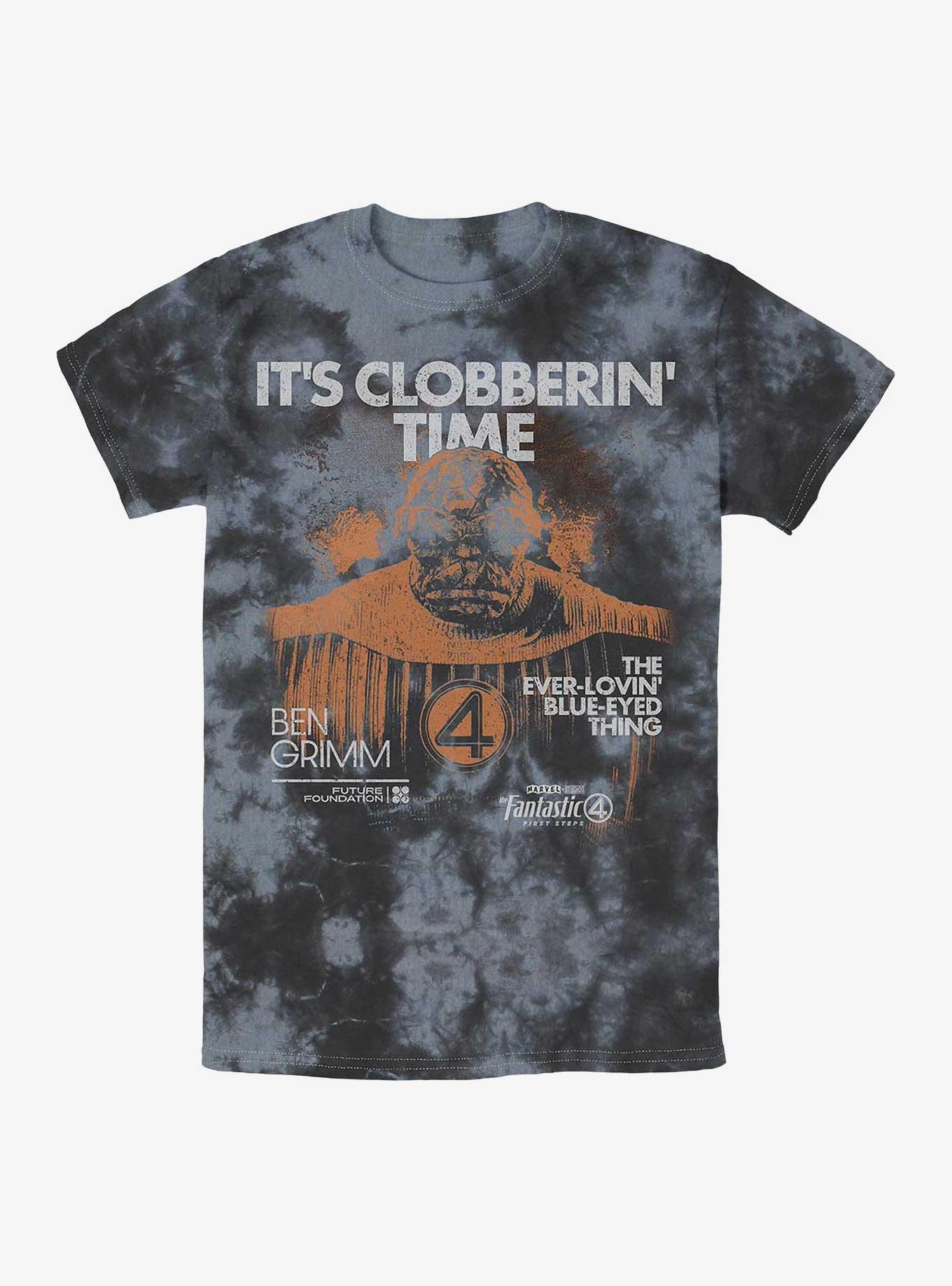 Marvel The Fantastic Four: First Steps Thing Grunge Tie-Dye T-Shirt Hot Topic Web Exclusive, BLKCHAR, hi-res