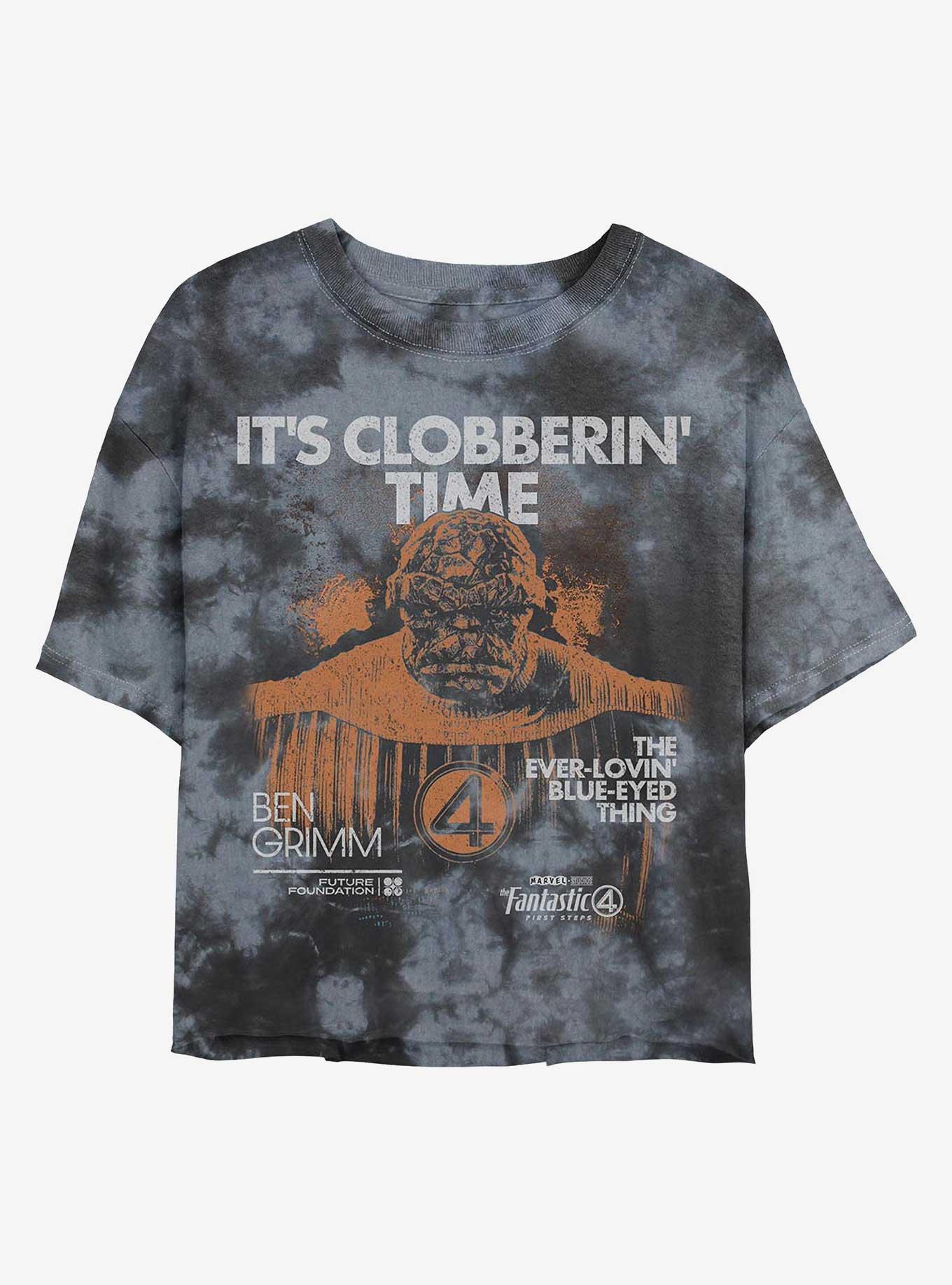 Marvel The Fantastic Four: First Steps Thing Grunge Girls Tie-Dye Crop T-Shirt Hot Topic Web Exclusive, , hi-res