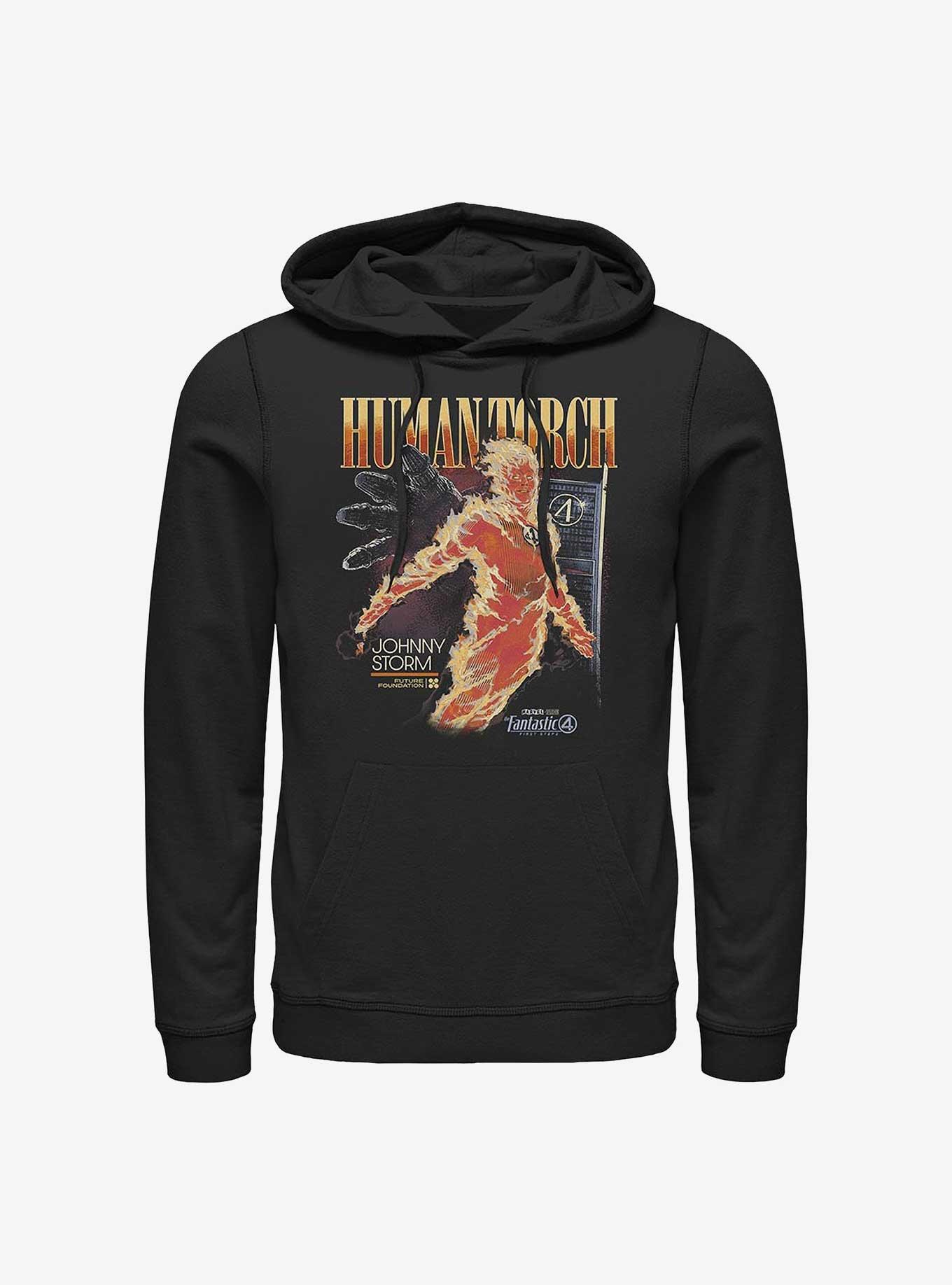 Marvel The Fantastic Four: First Steps Human Torch Hoodie Hot Topic Web Exclusive, BLACK, hi-res