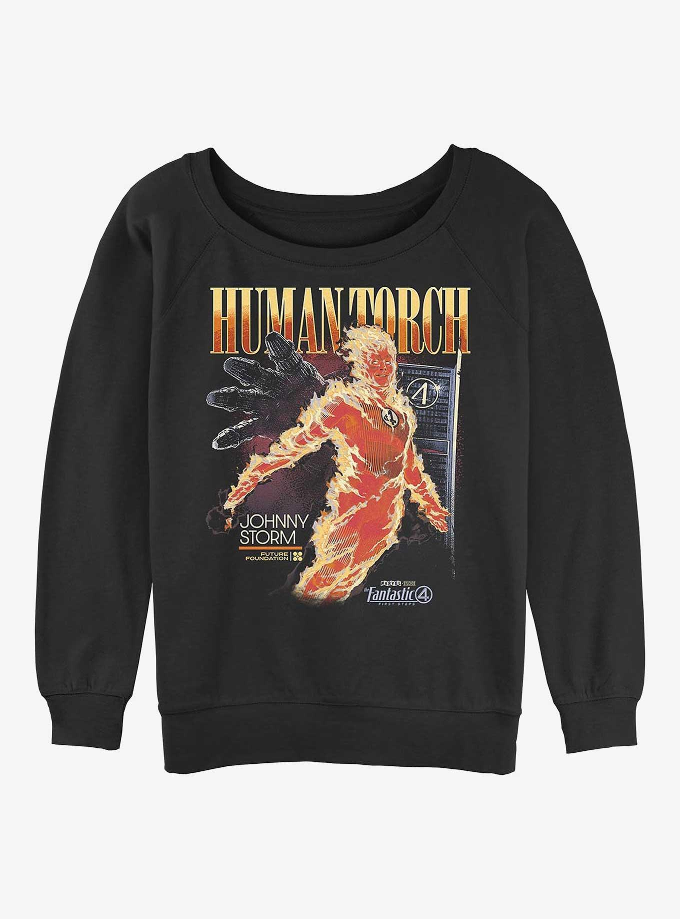 Marvel The Fantastic Four: First Steps Human Torch Girls Slouchy Sweatshirt Hot Topic Web Exclusive, , hi-res