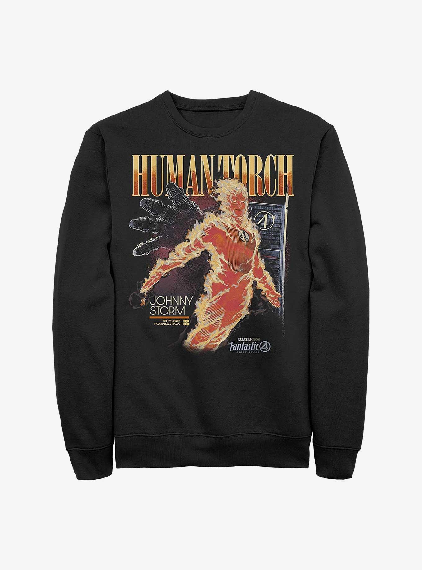 Marvel The Fantastic Four: First Steps Human Torch Sweatshirt Hot Topic Web Exclusive, BLACK, hi-res