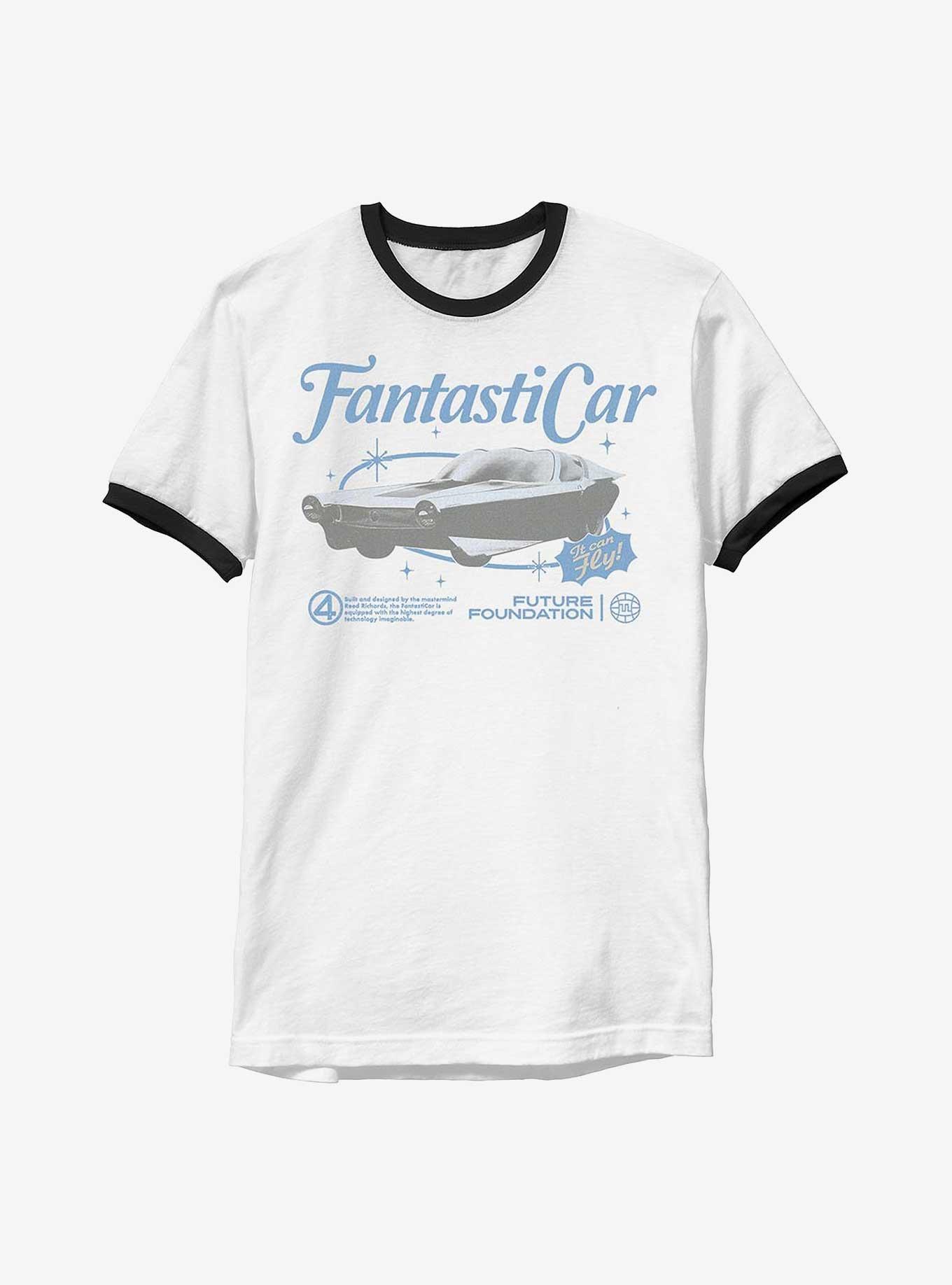 Marvel The Fantastic Four: First Steps Fantastic Car Ringer T-Shirt Hot Topic Web Exclusive, WHTBLK, hi-res